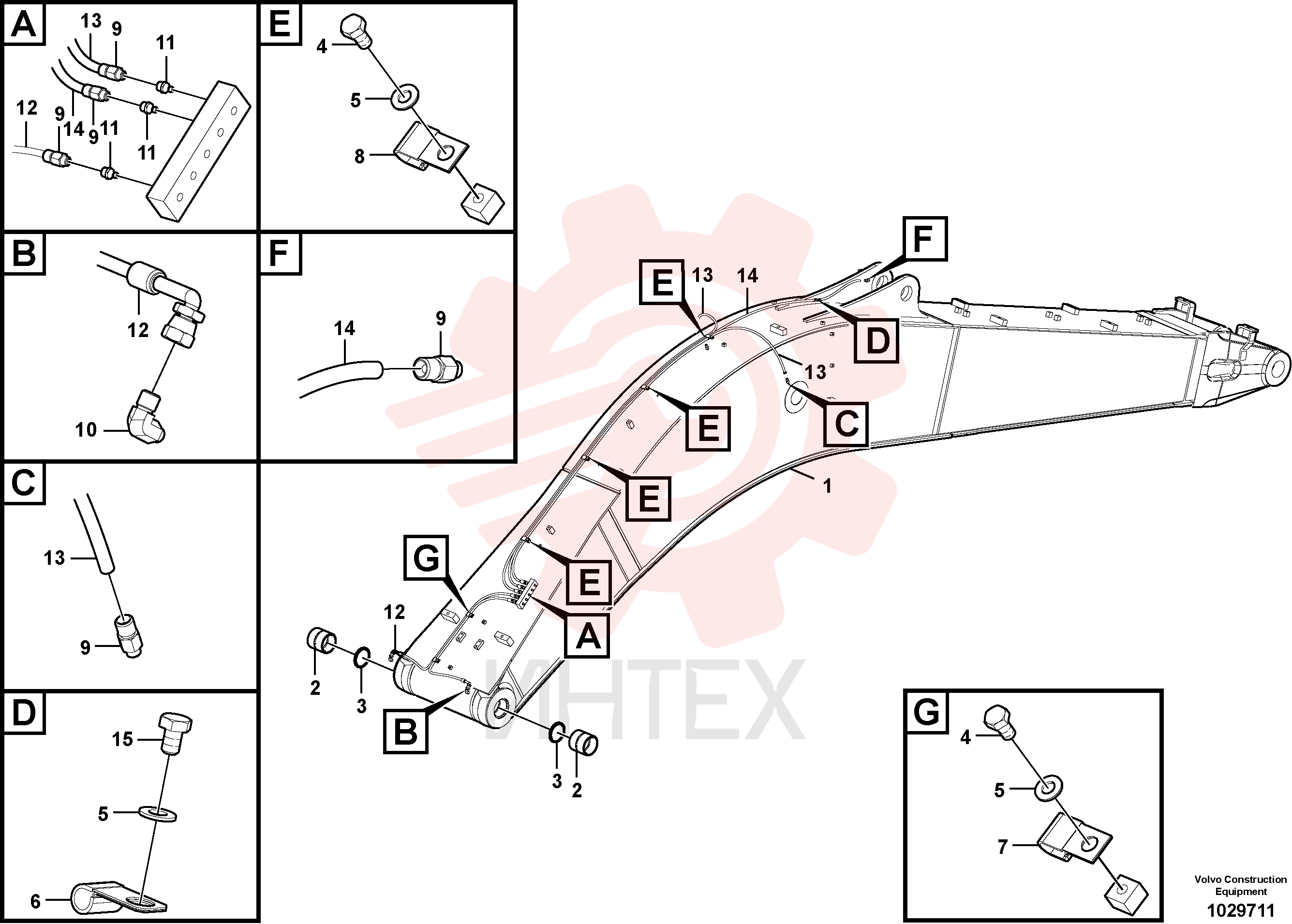 Excavator boom VOE 14608005