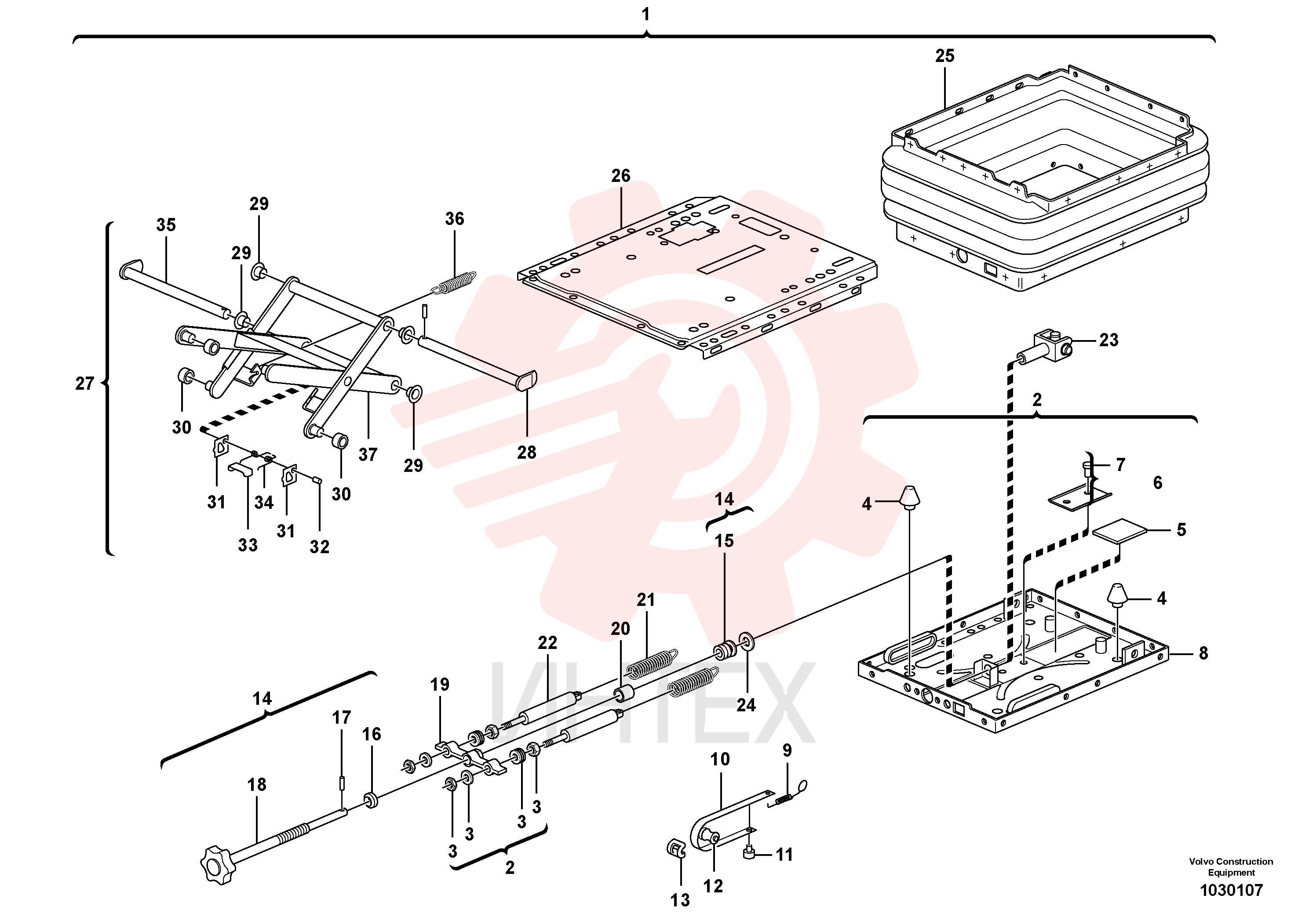 Seat spring suspension