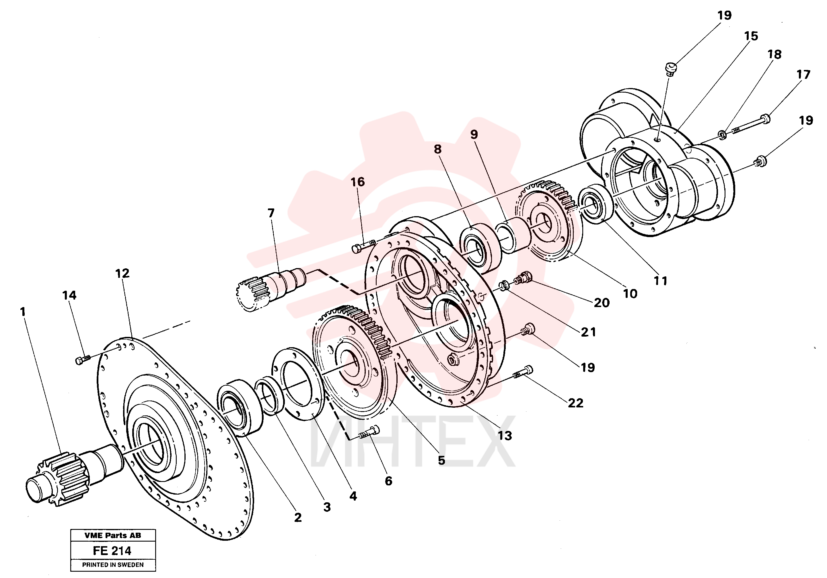 Travel gearbox