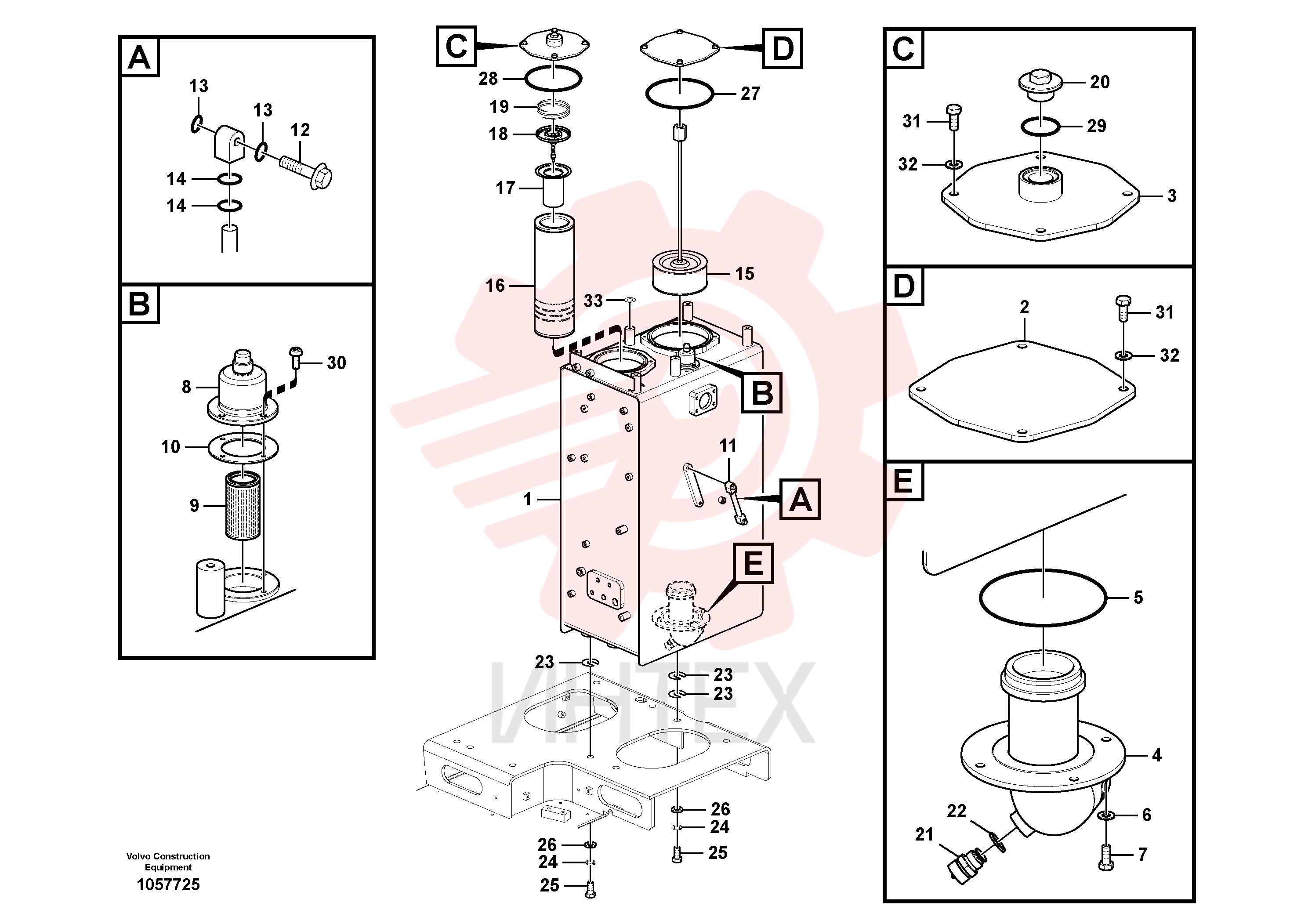Hydraulic fluid tank VOE 14564208