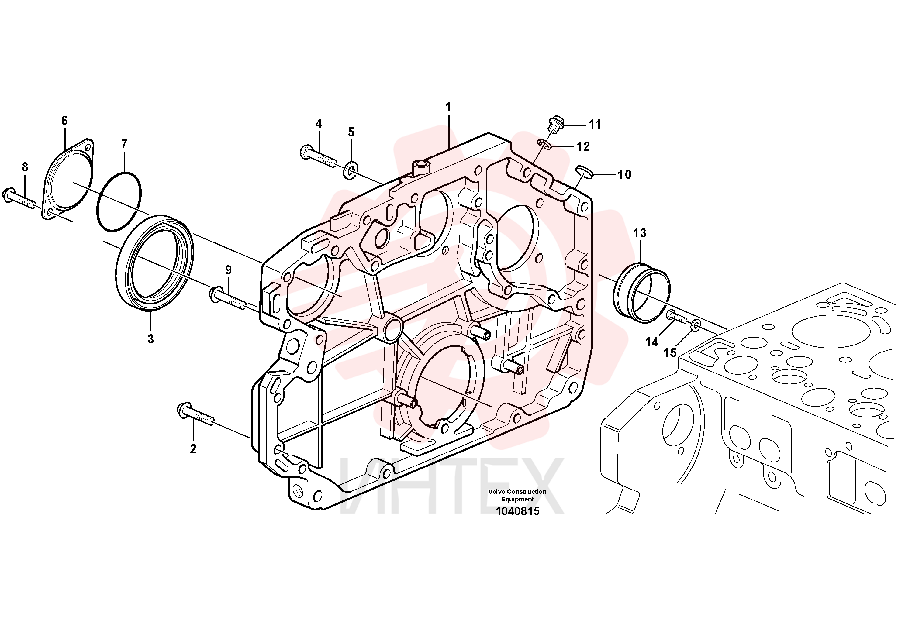 Timing gear casing