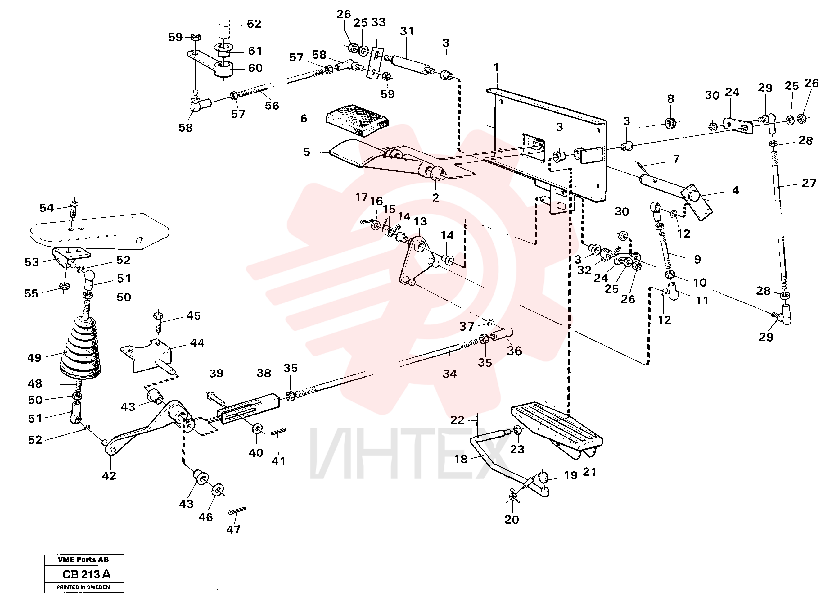 Pedal arrangement VOE 4766288