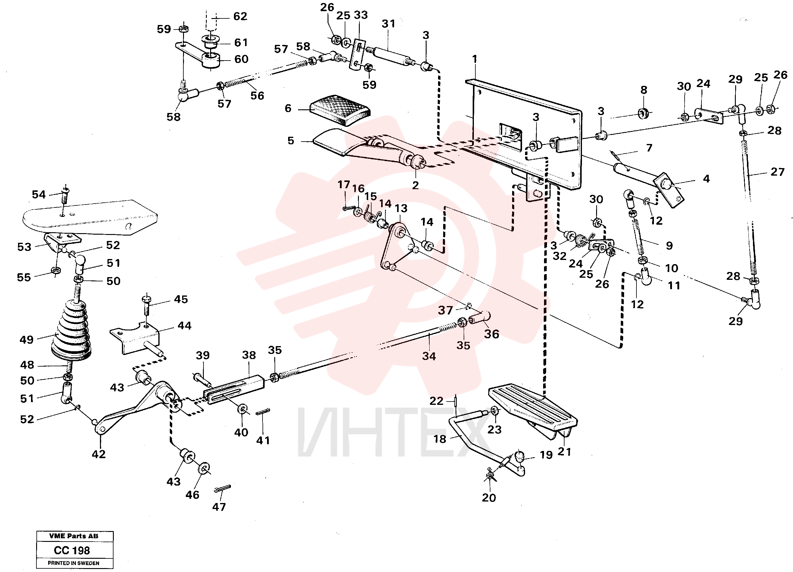 Pedal arrangement VOE 4766288