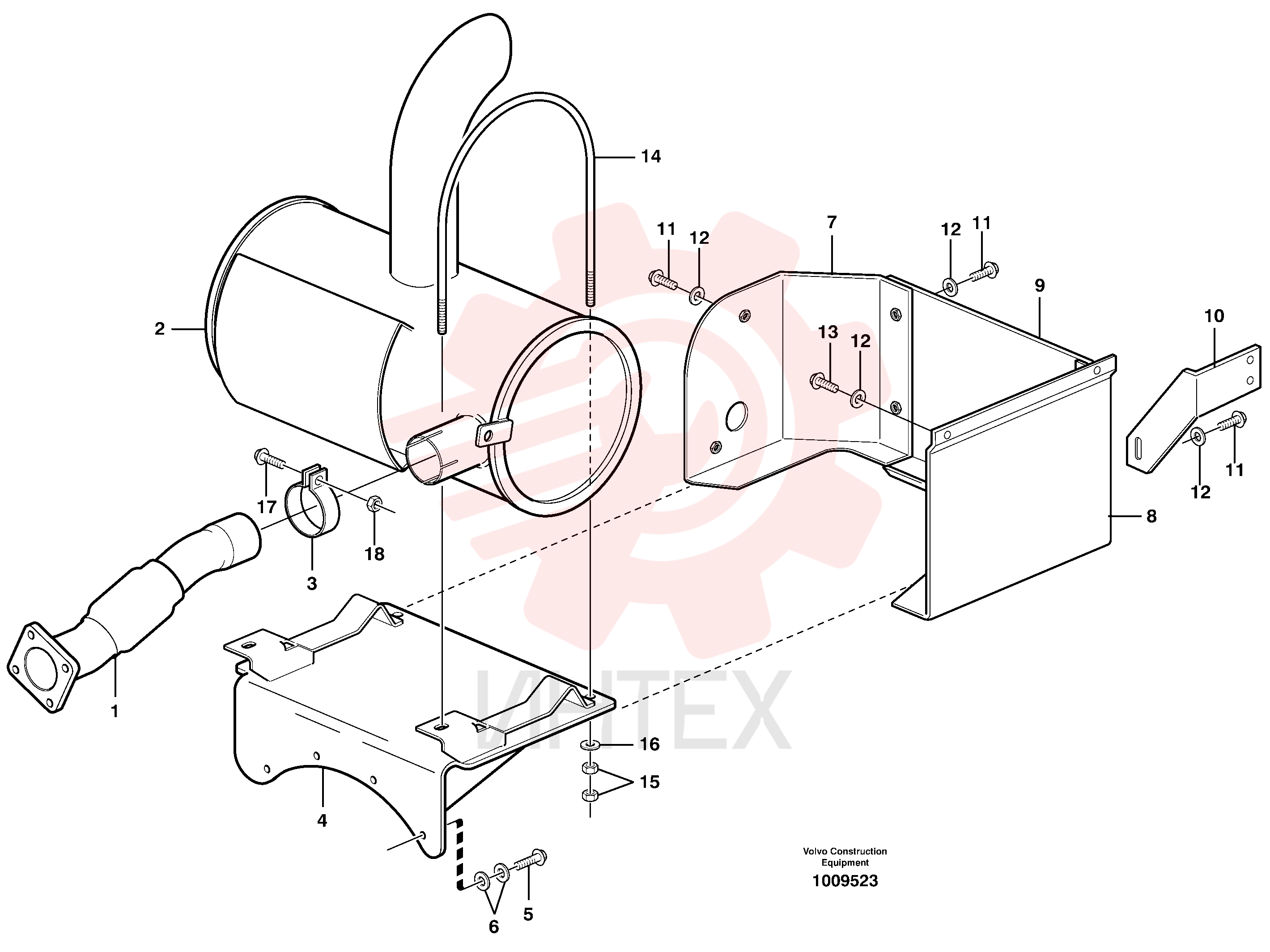 Exhaust pipe VOE 14380163