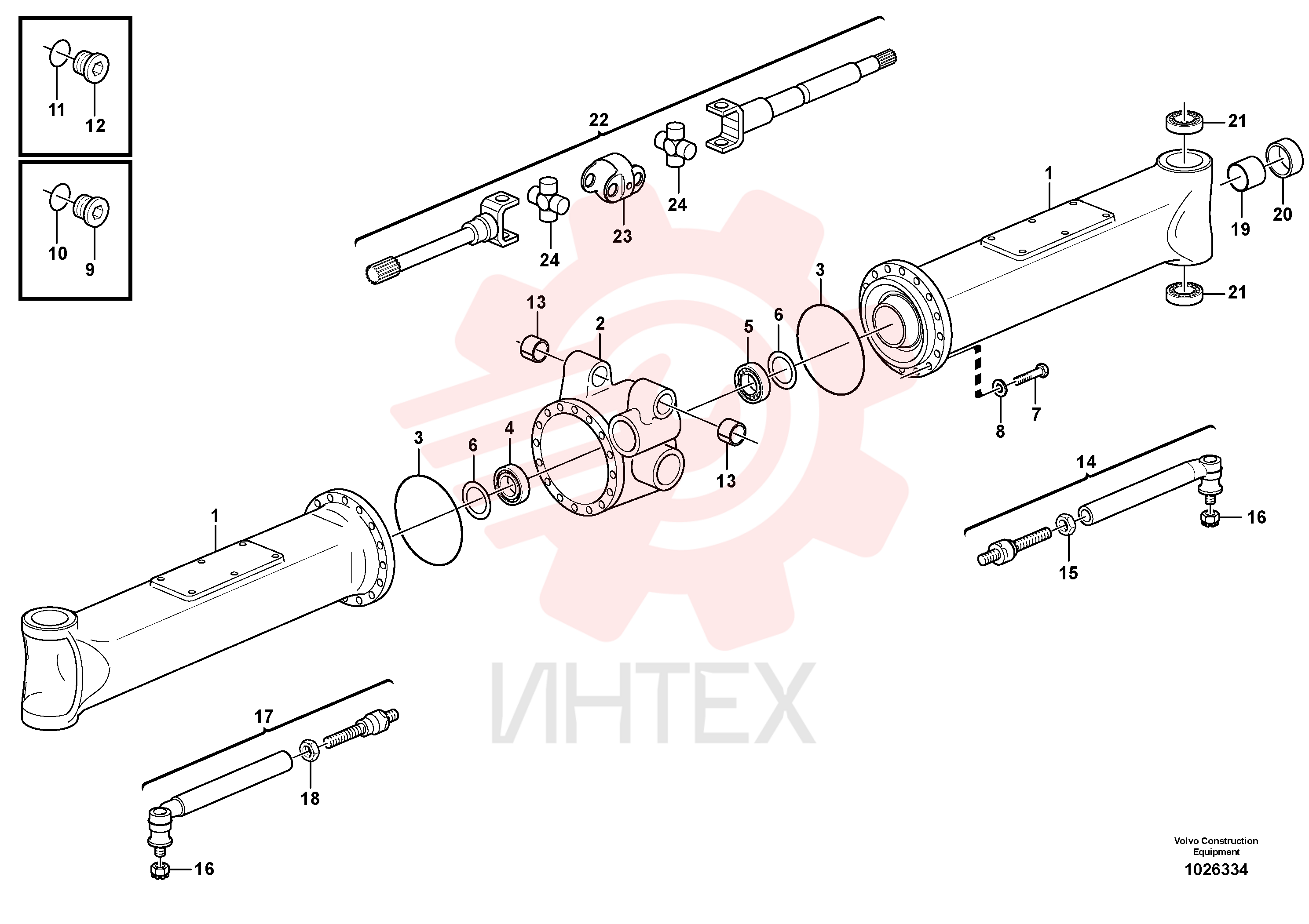 Steering axle VOE 14386430
