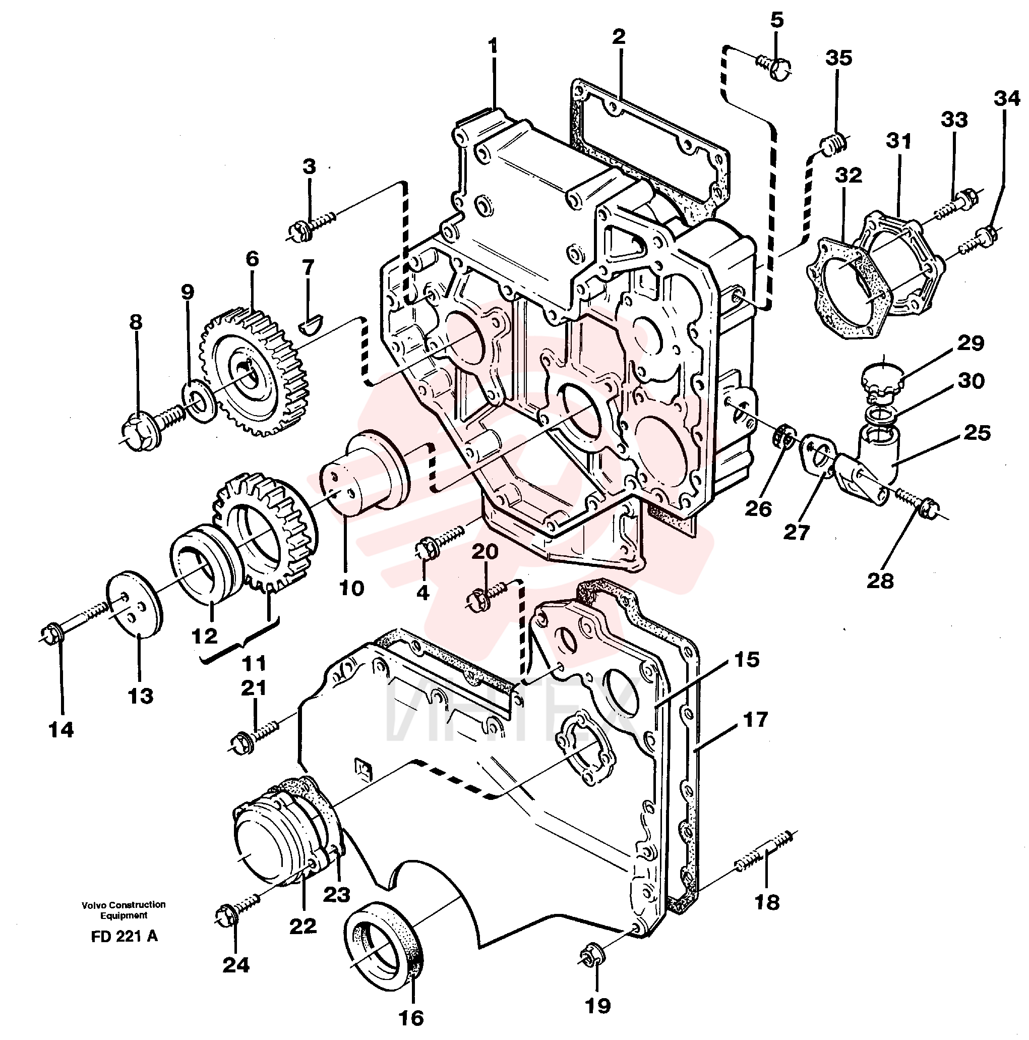 Timing gear casing VOE 11716115