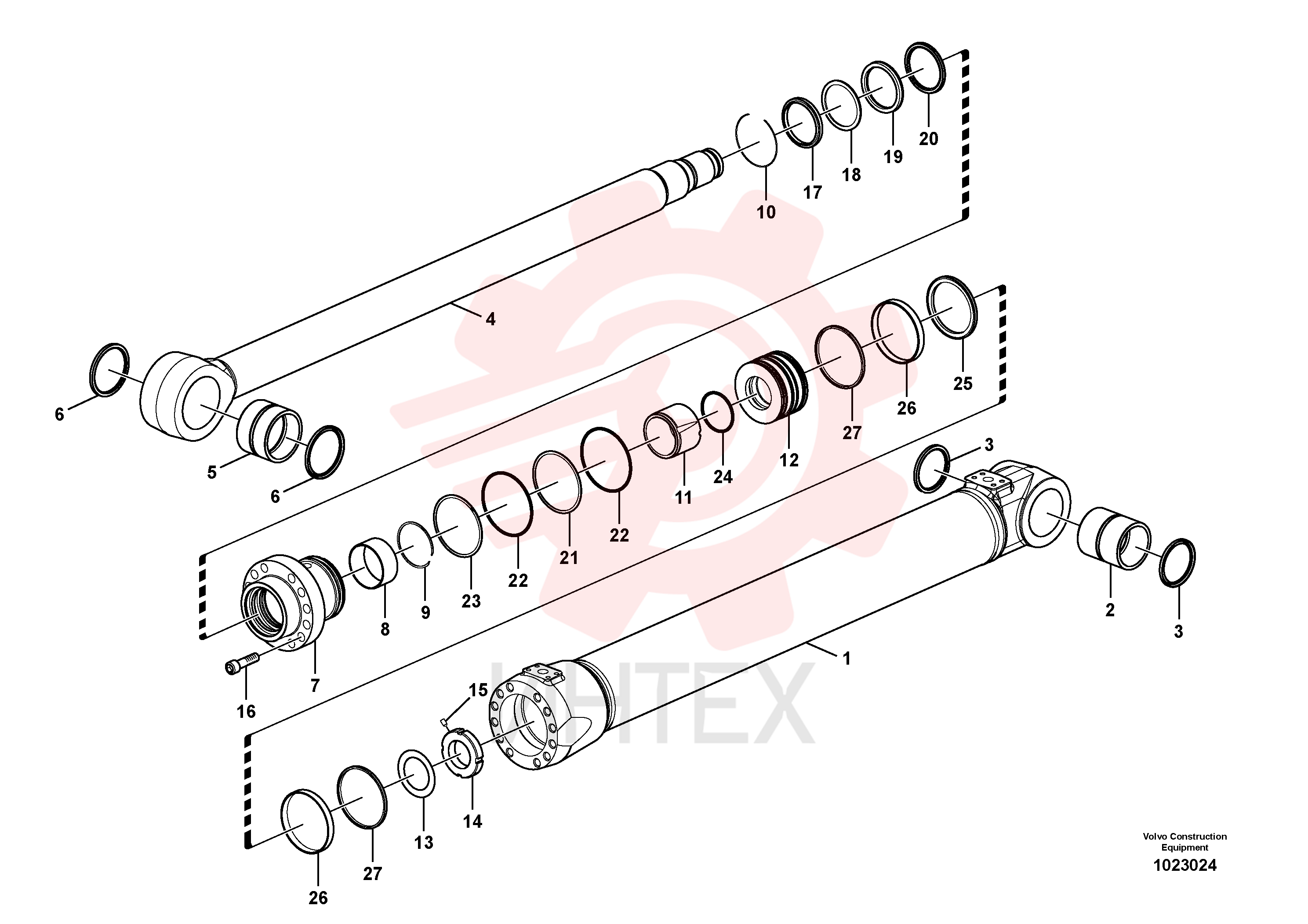 Гидроцилиндр стрелы VOE 14547231 (2)