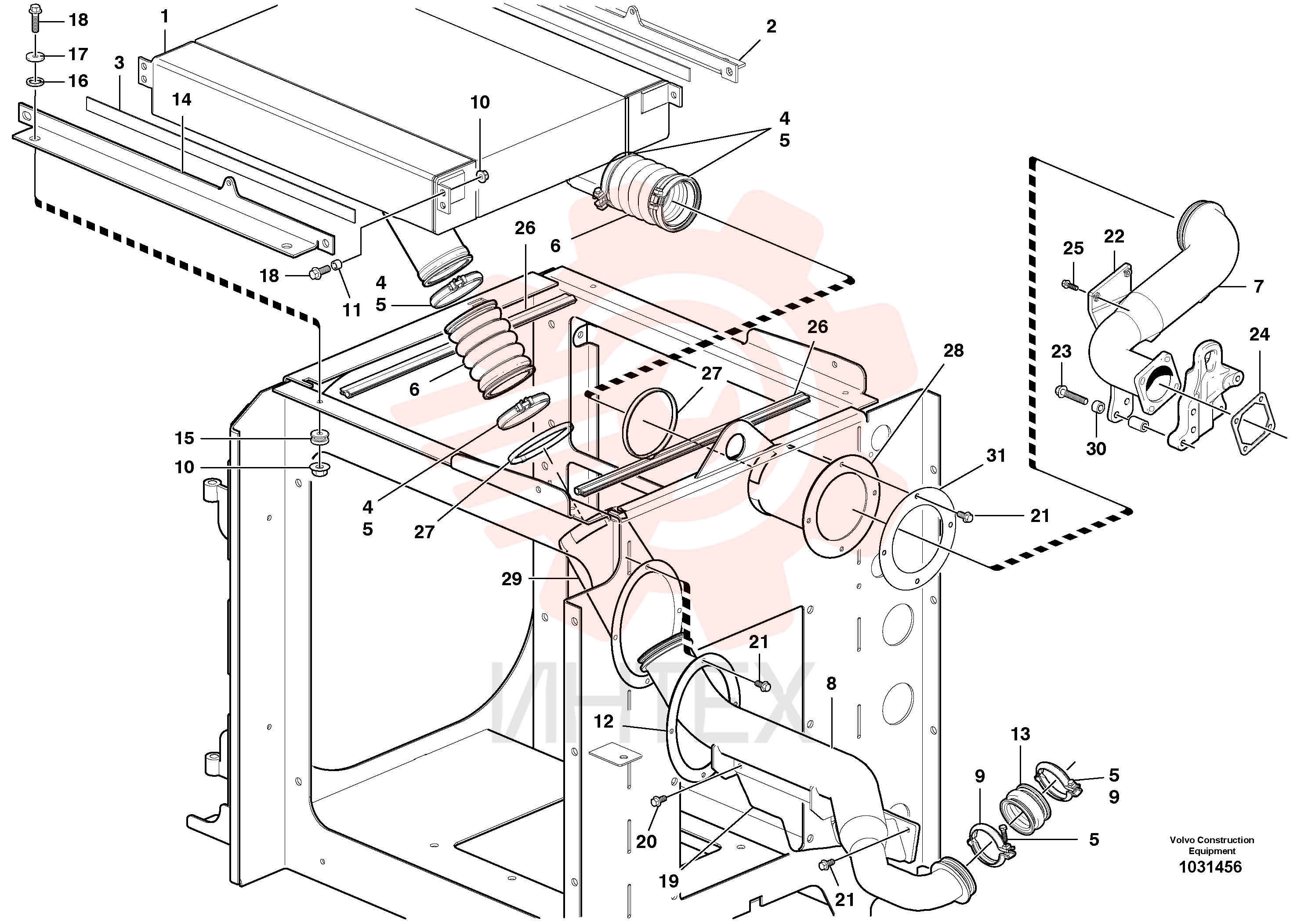 Charge air cooler VOE 12744244 (3)