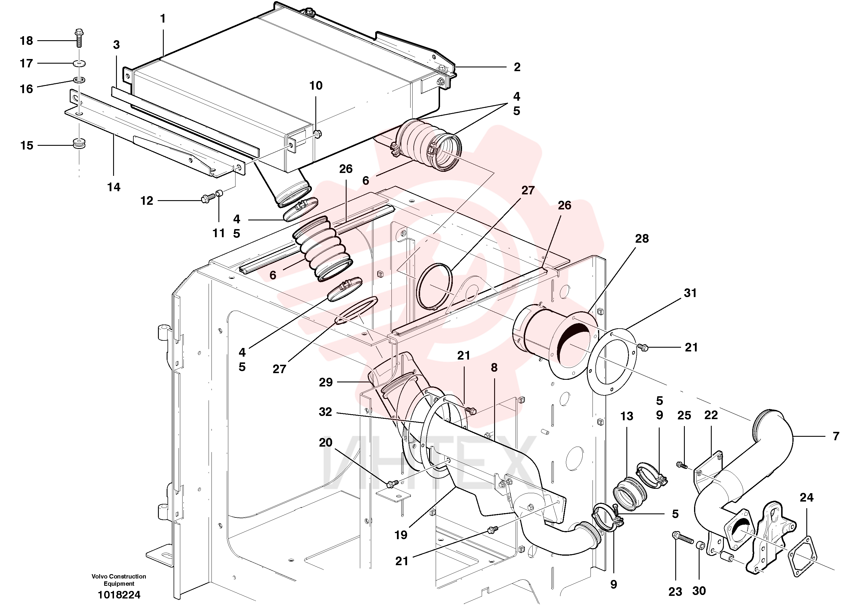 Charge air cooler VOE 12744244 (4)