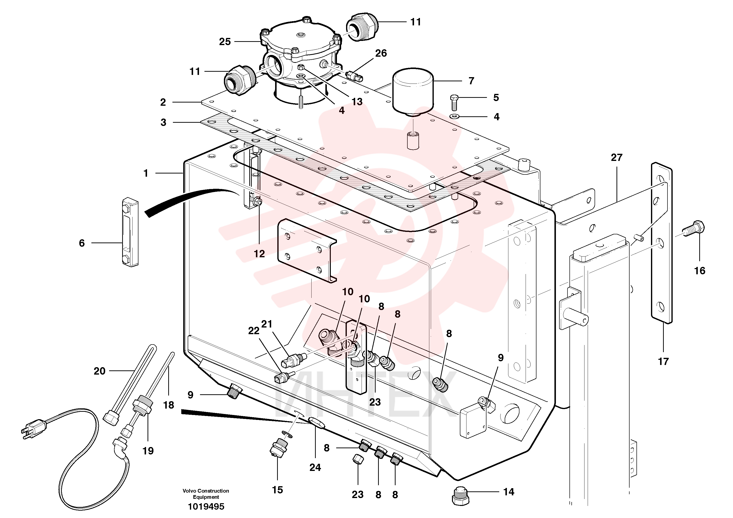 Hydraulic fluid tank VOE 12746749 (2)