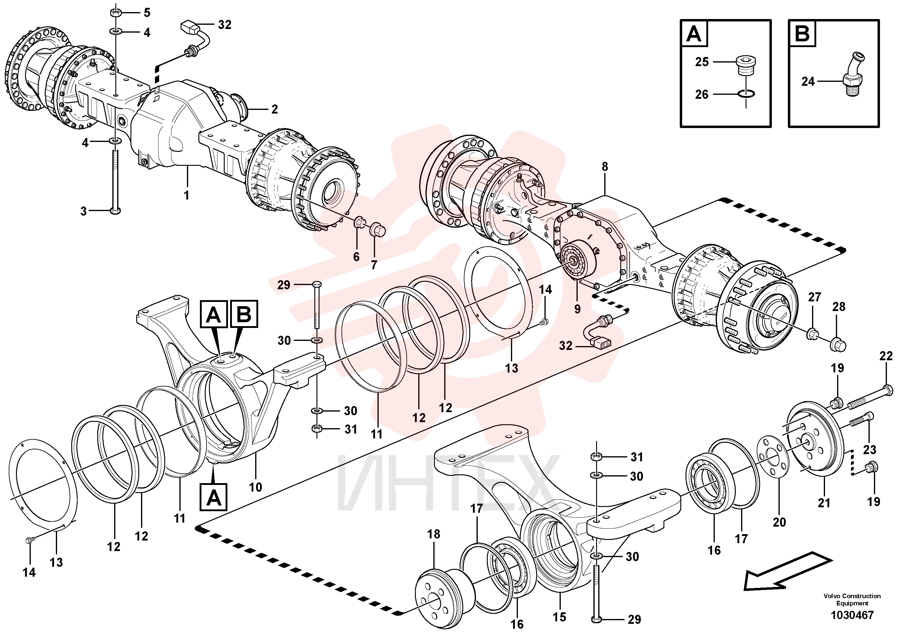 Rear axle bridge VOE 11103453