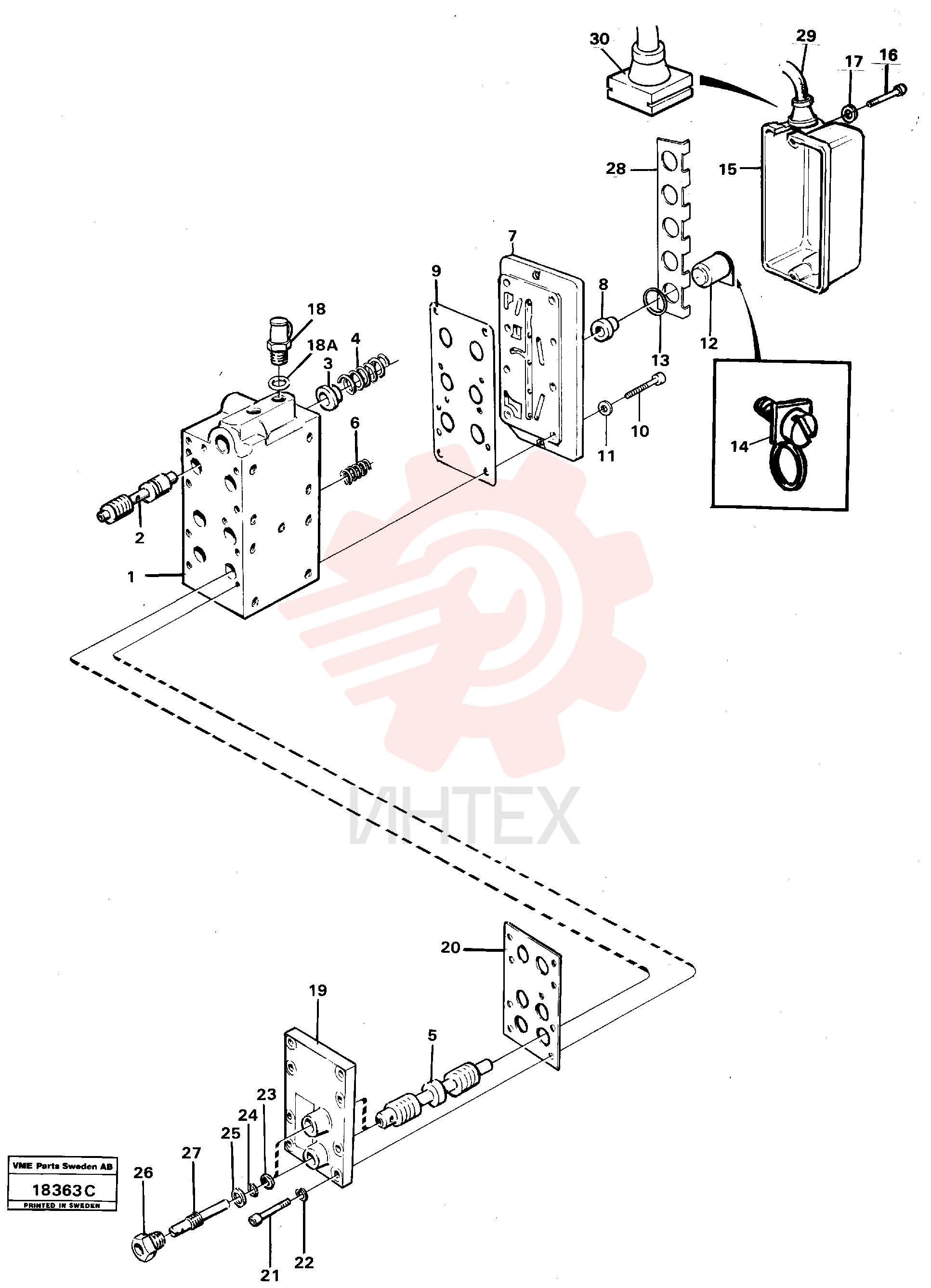 Gear changing unit
