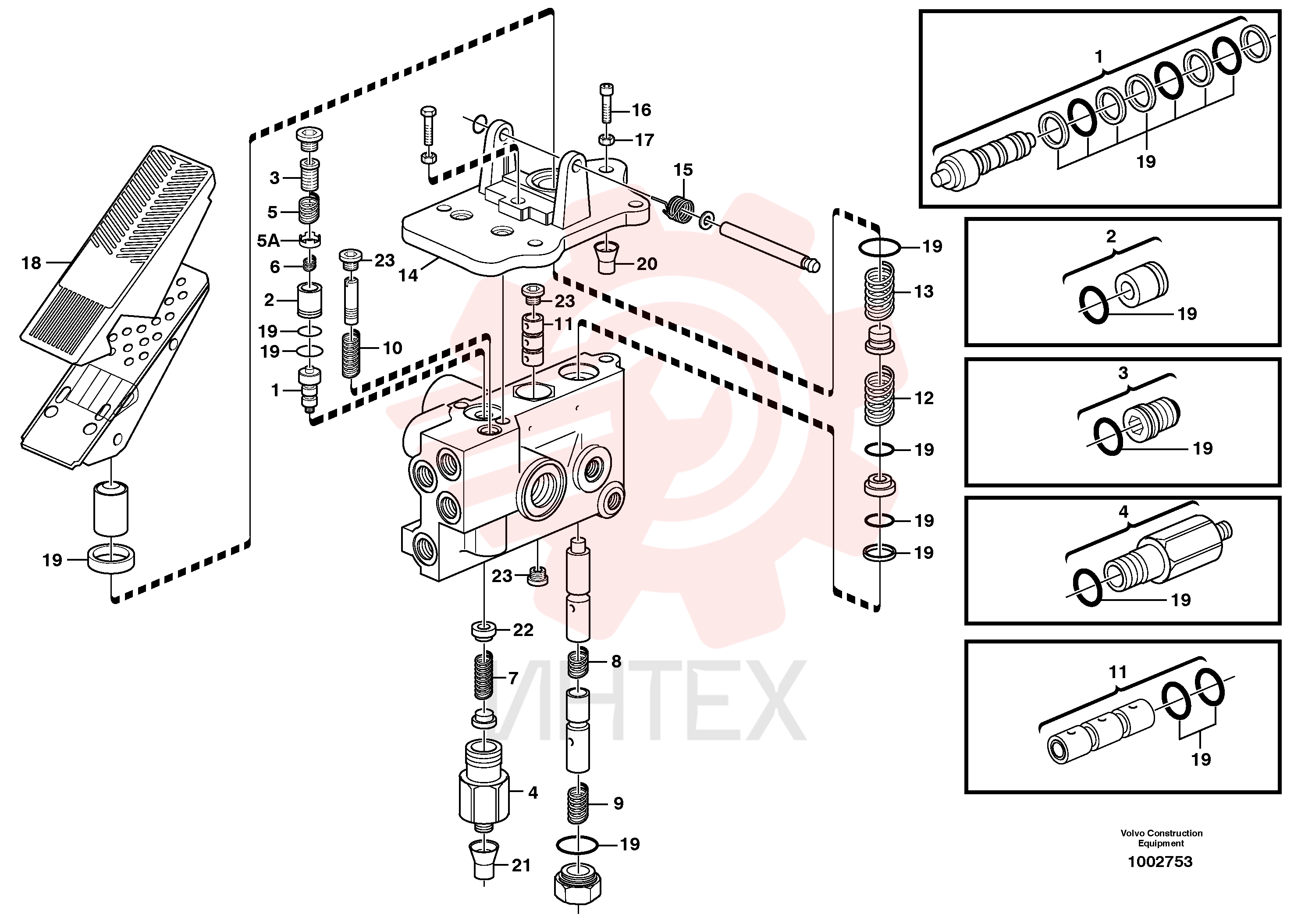 Footbrake valve
