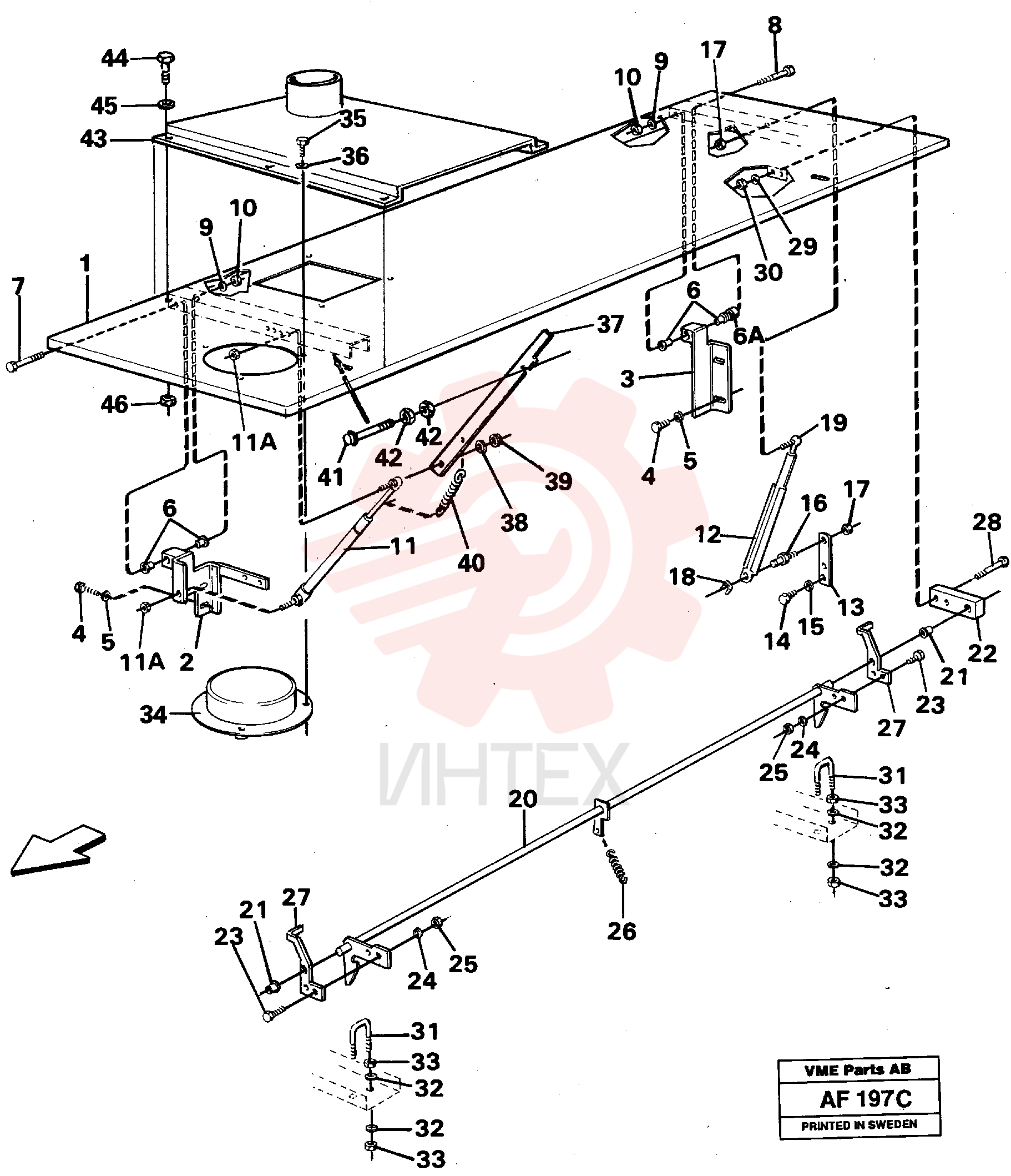 Lock shaft VOE 11075496