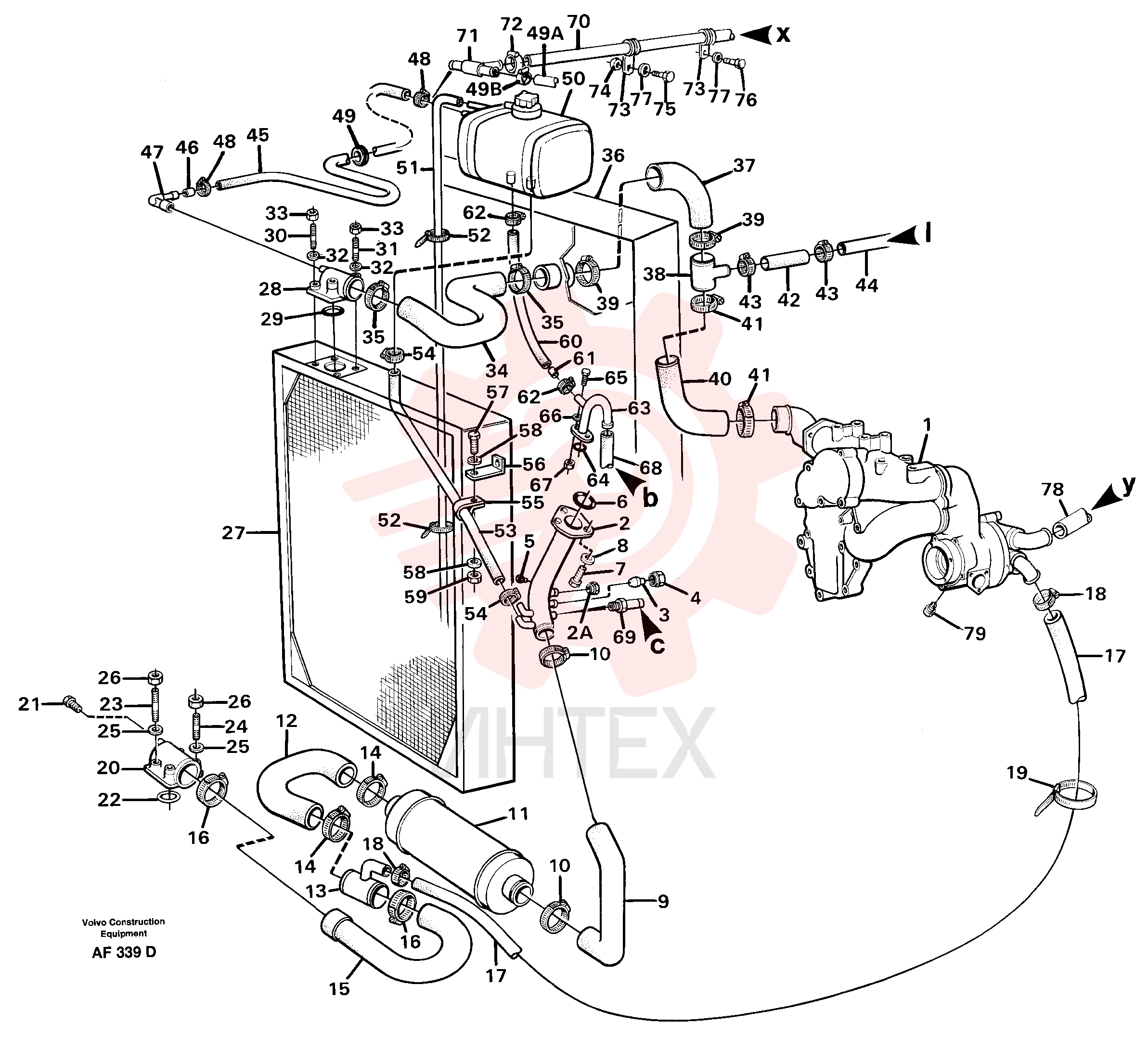 Radiator hose VOE 11027180