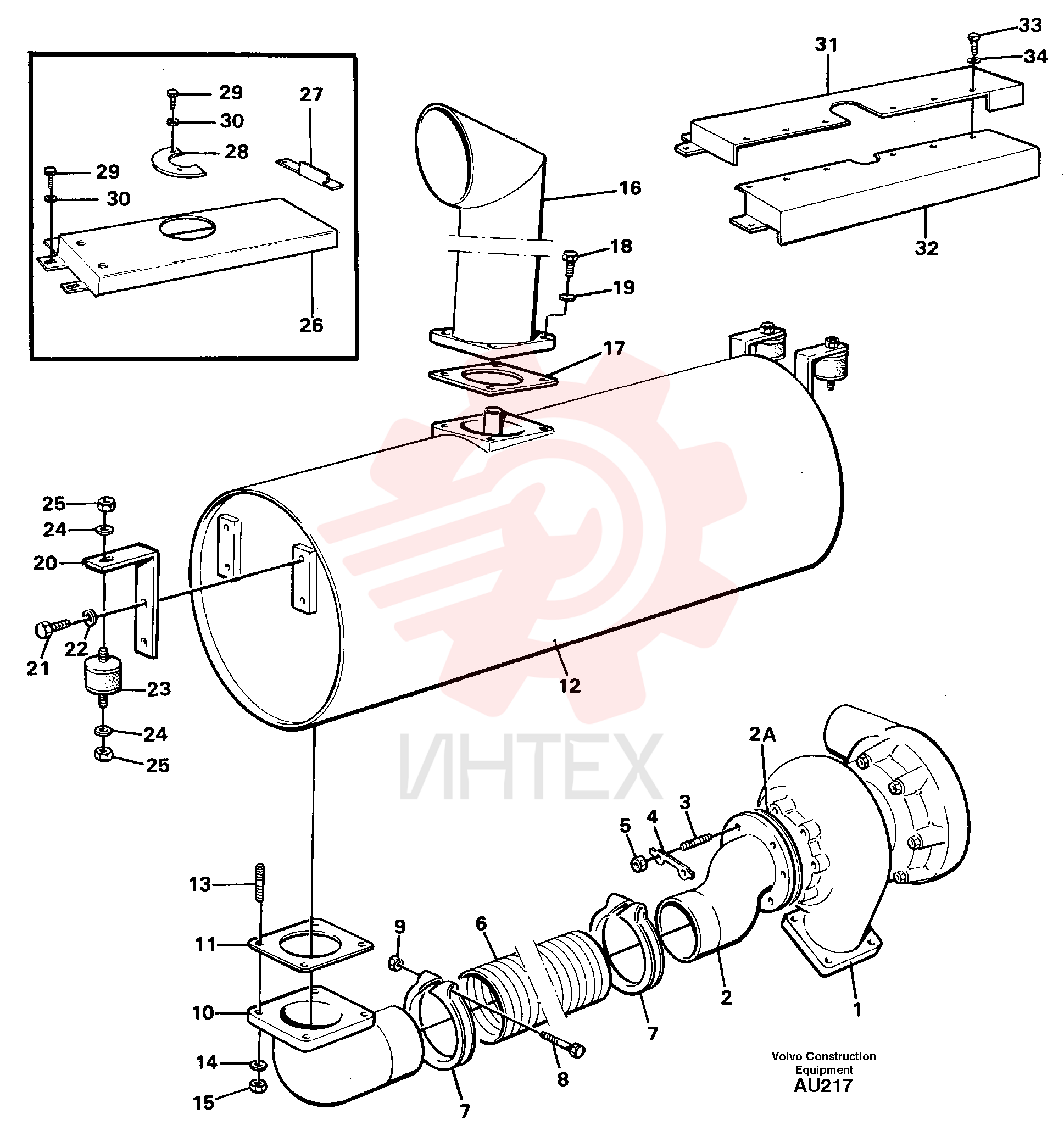 Exhaust pipe VOE 11033378