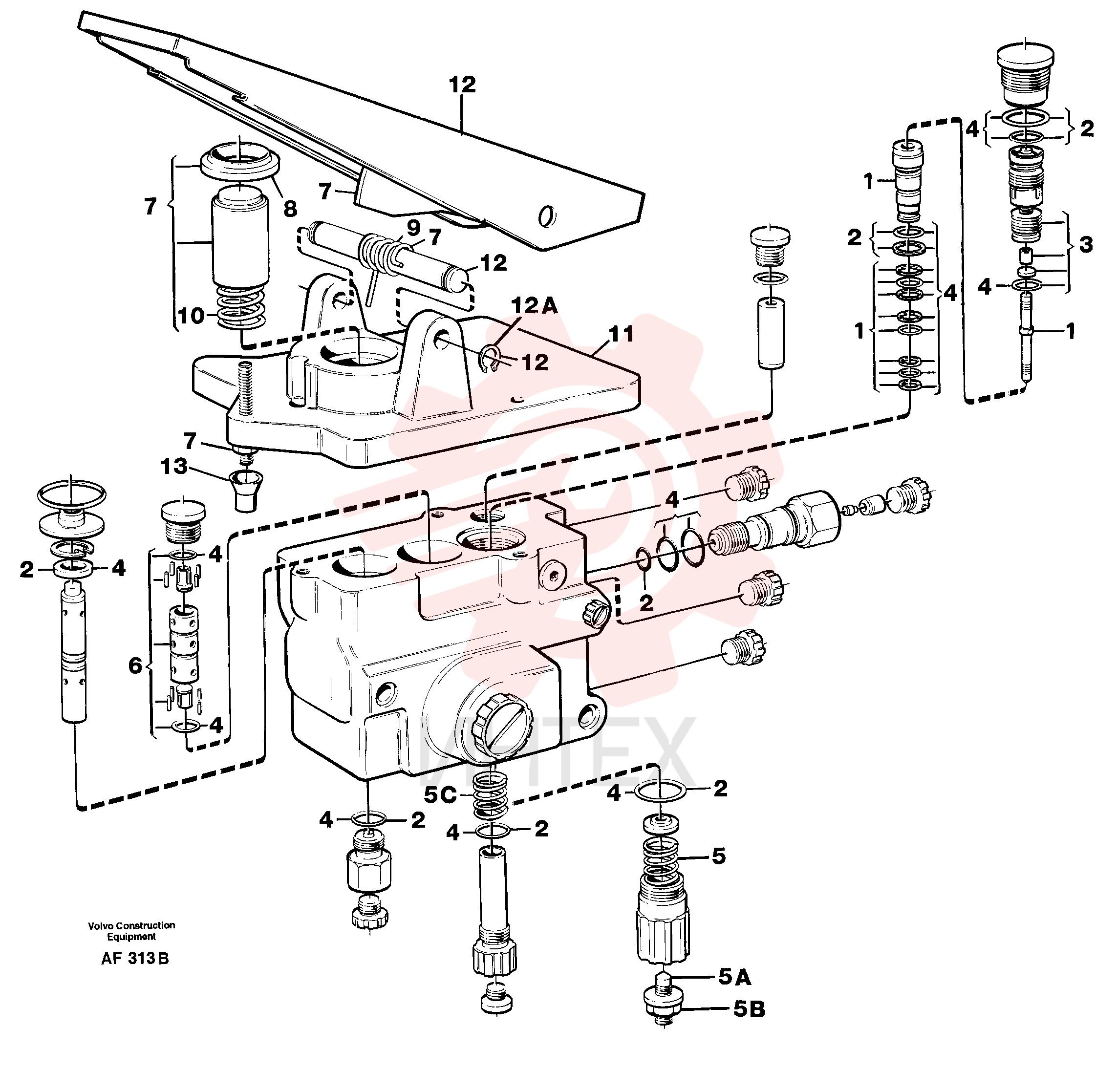 Footbrake valve VOE 11075294