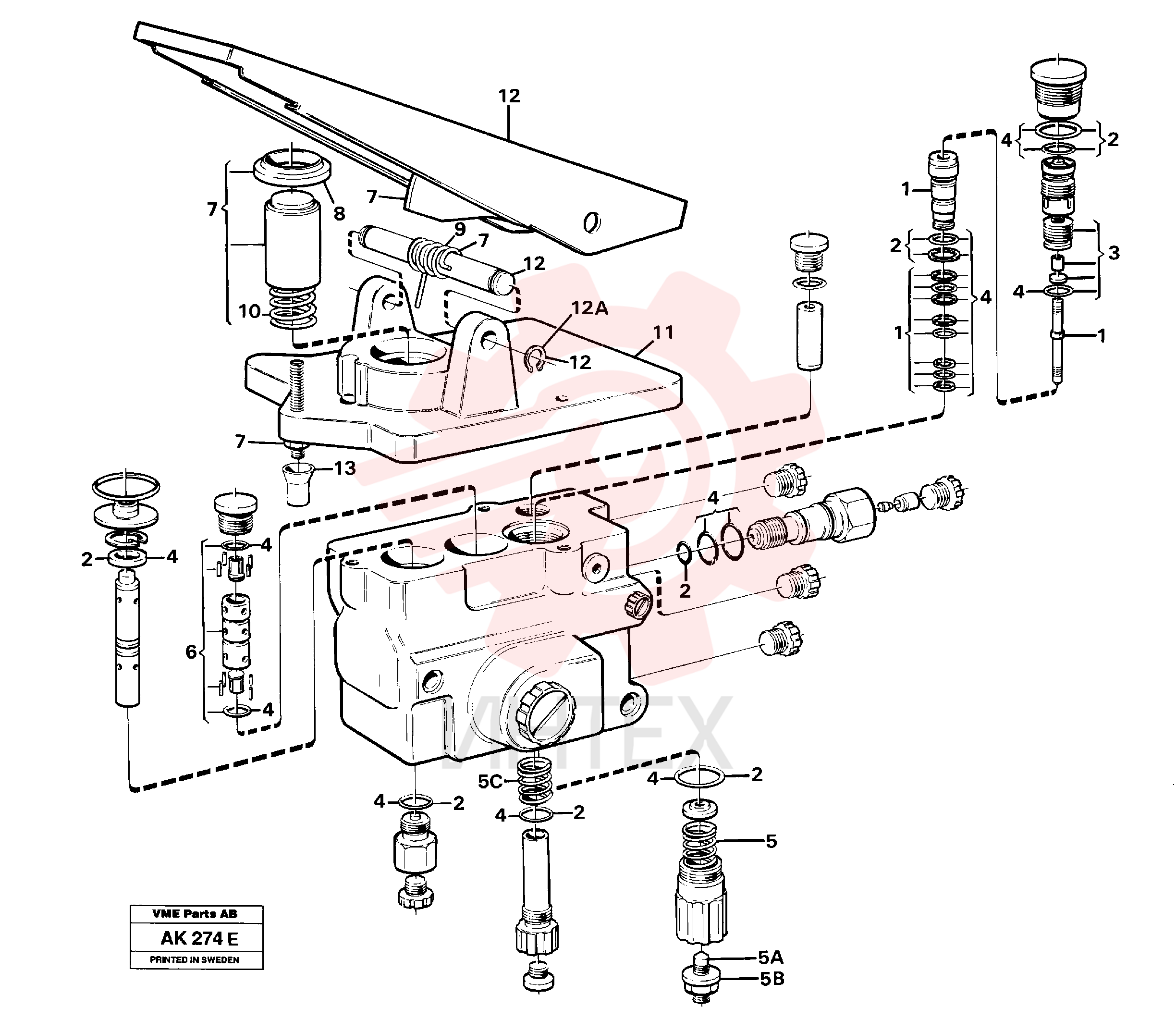 Footbrake valve