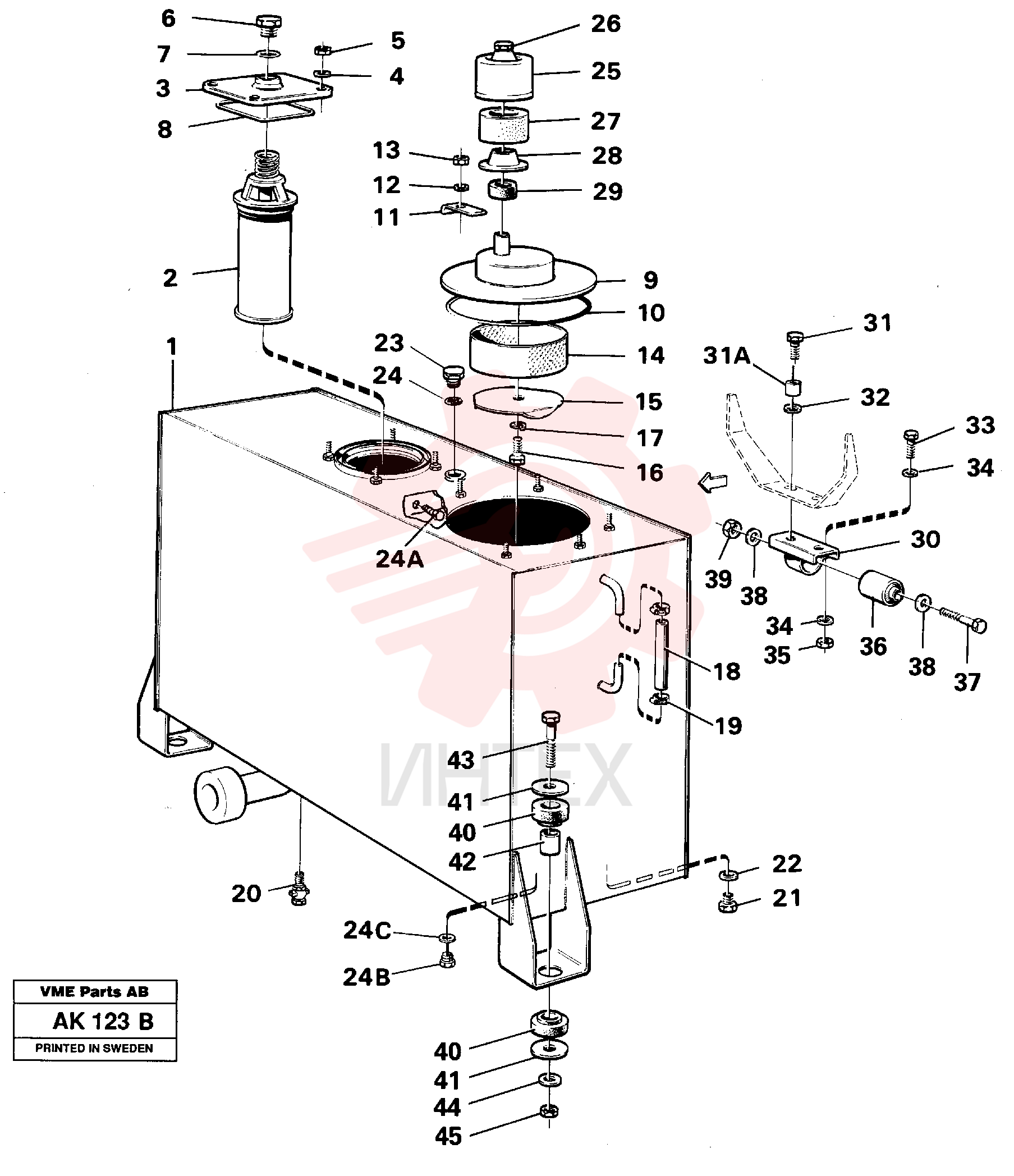 Hydraulic fluid tank