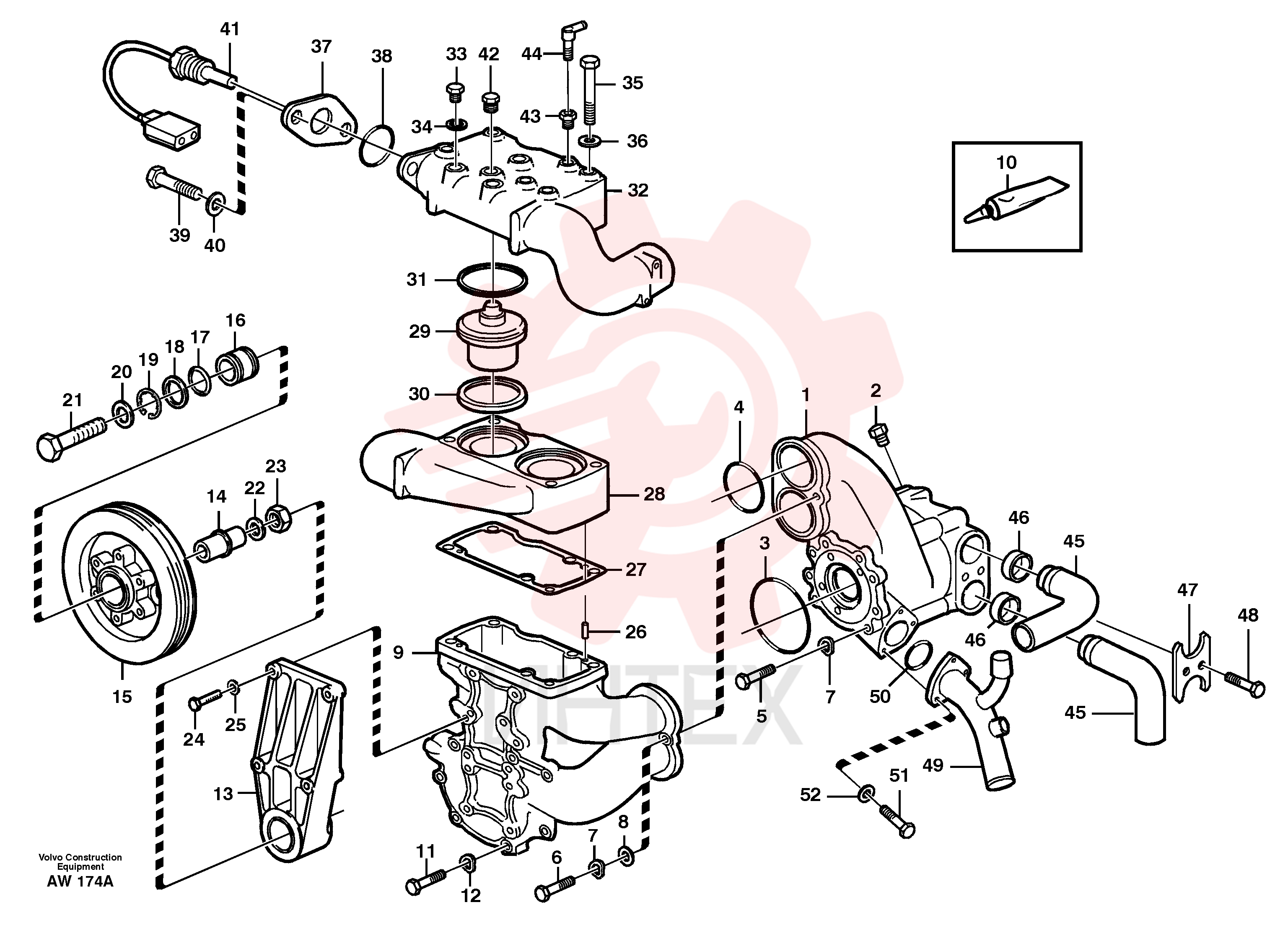 Thermostat housing VOE 8193577