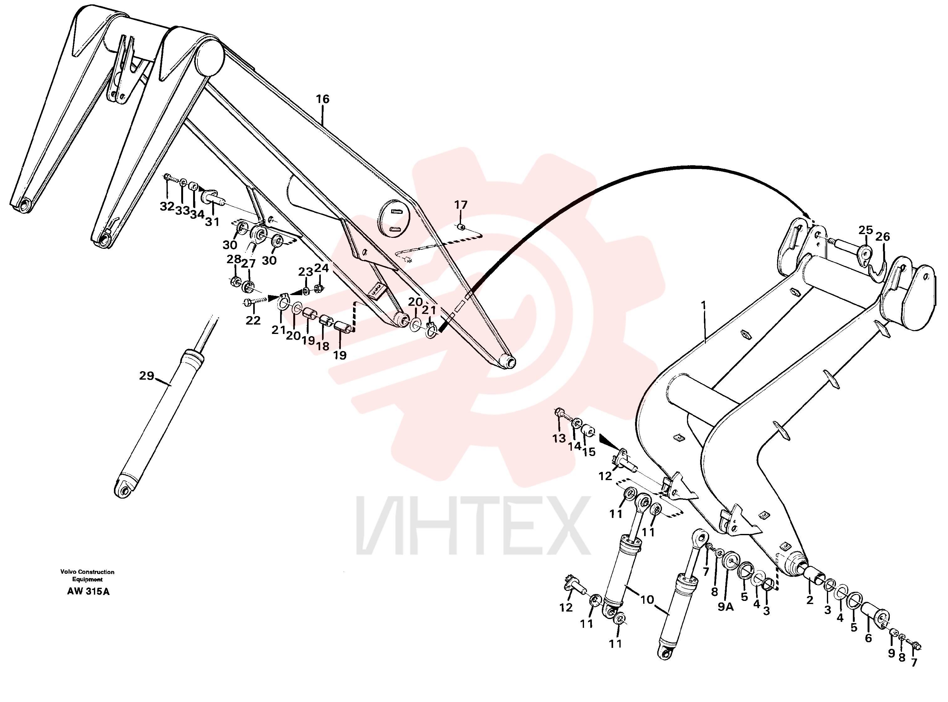 Tilt arm VOE 11106655