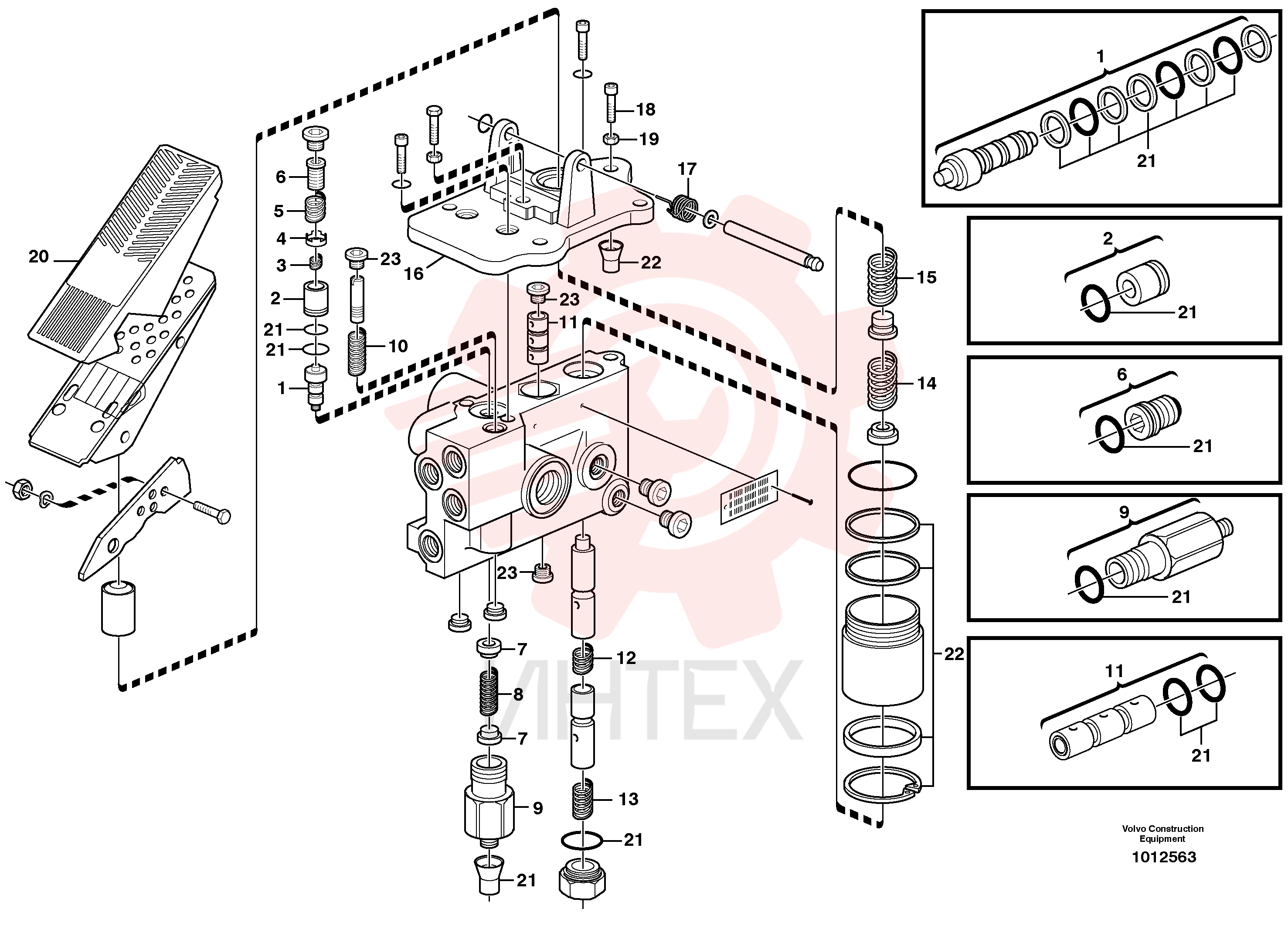 Footbrake valve