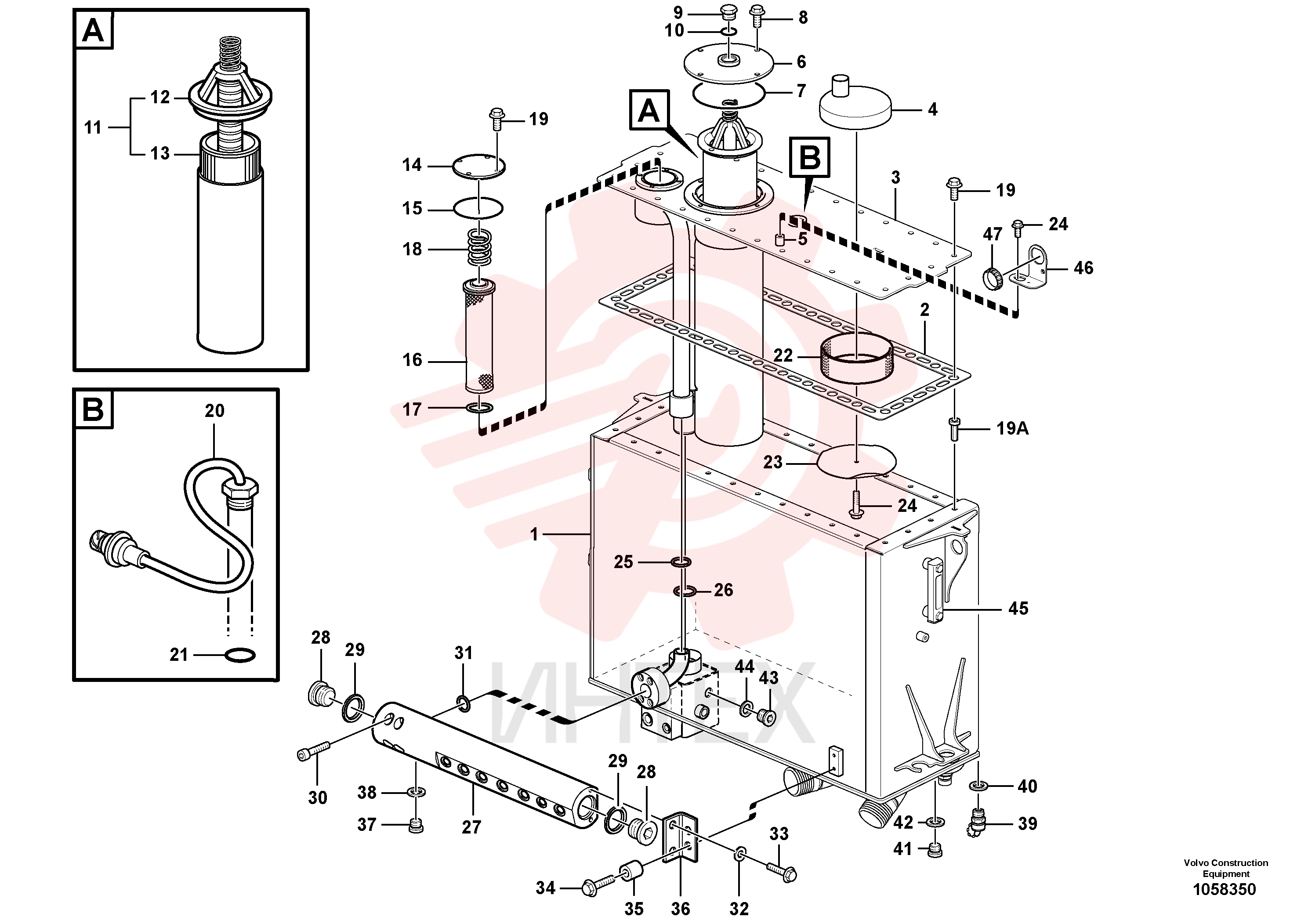 Hydraulic fluid tank