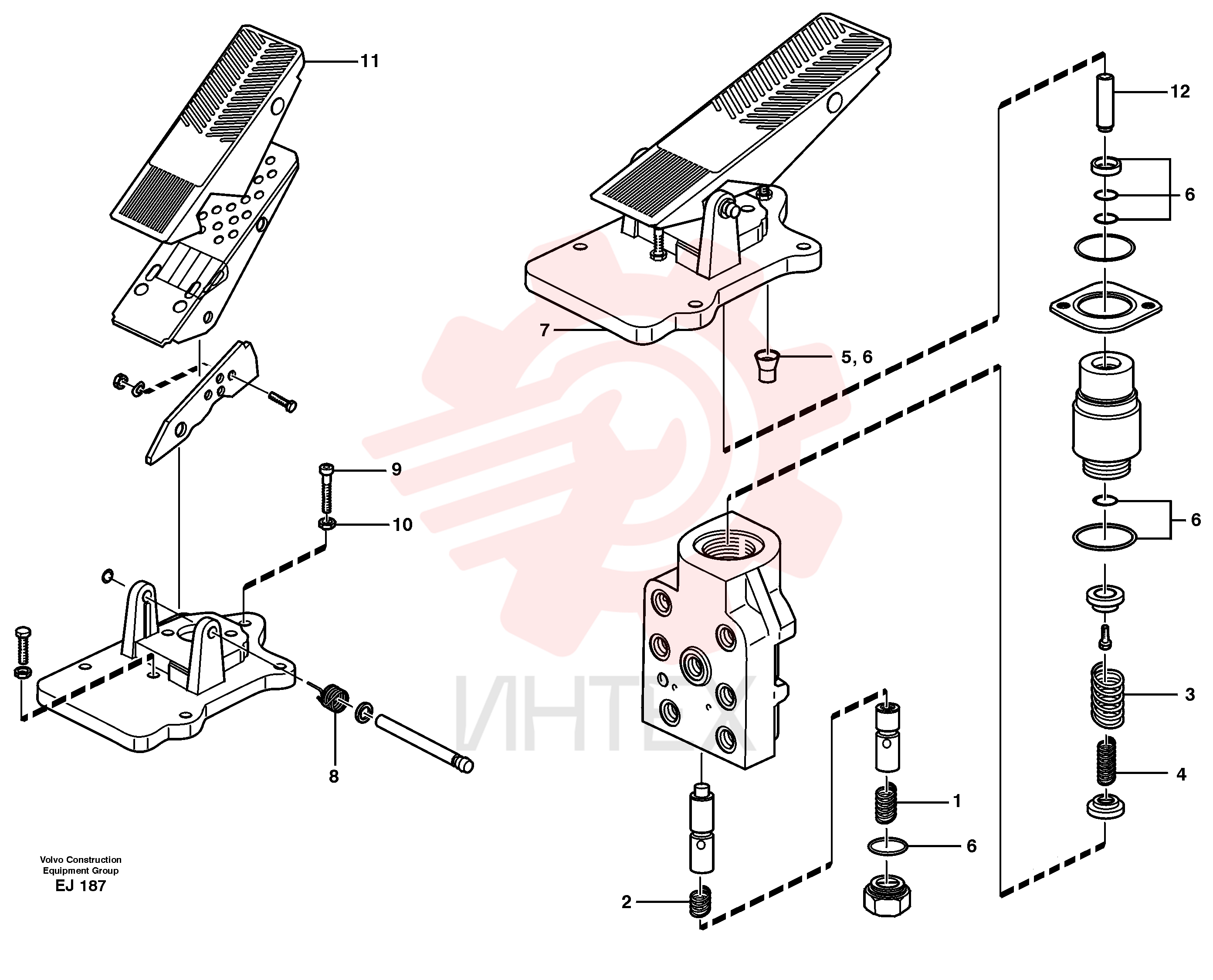 Footbrake valve VOE 11096835