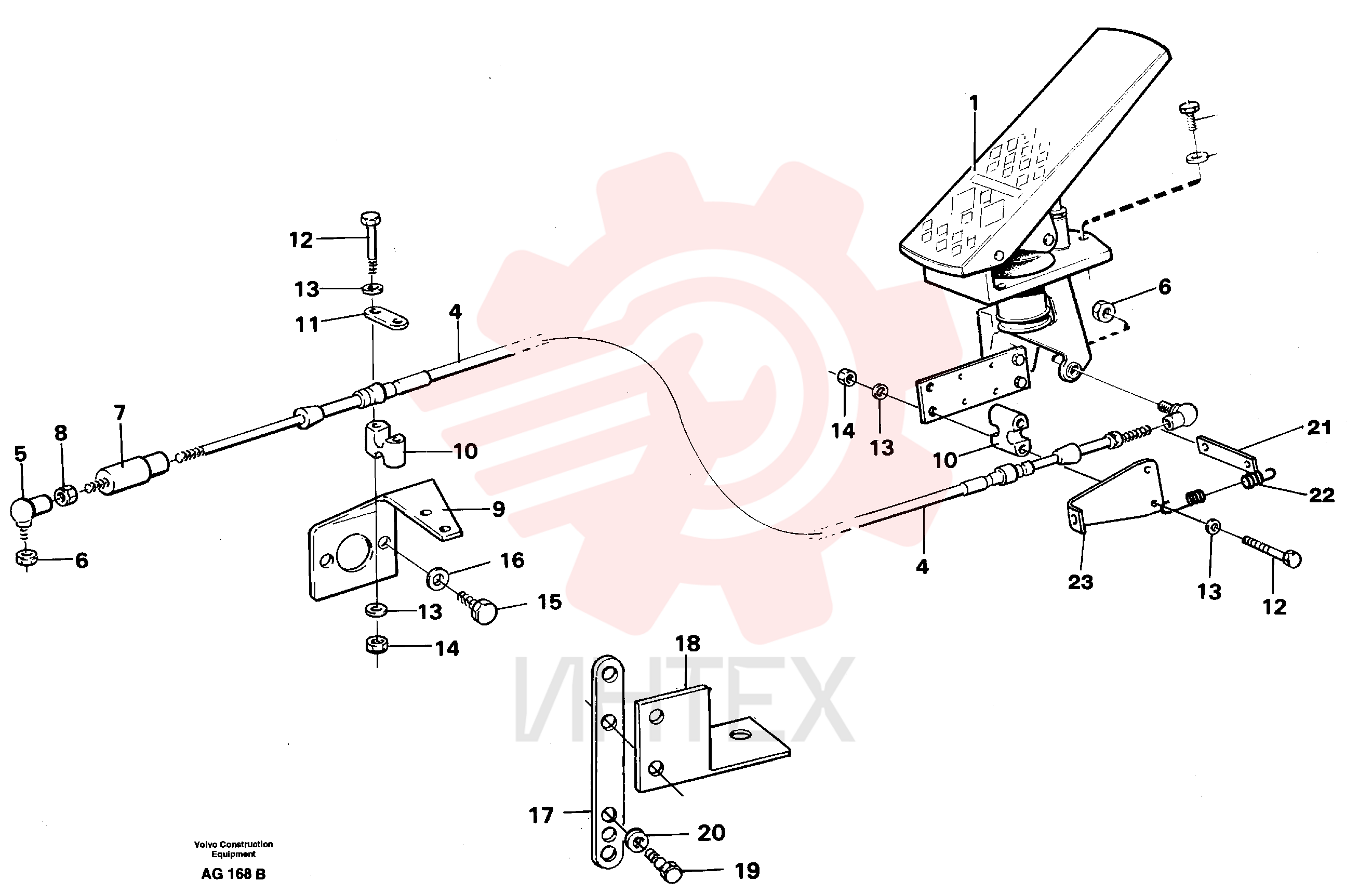 Throttle control cable VOE 11053925