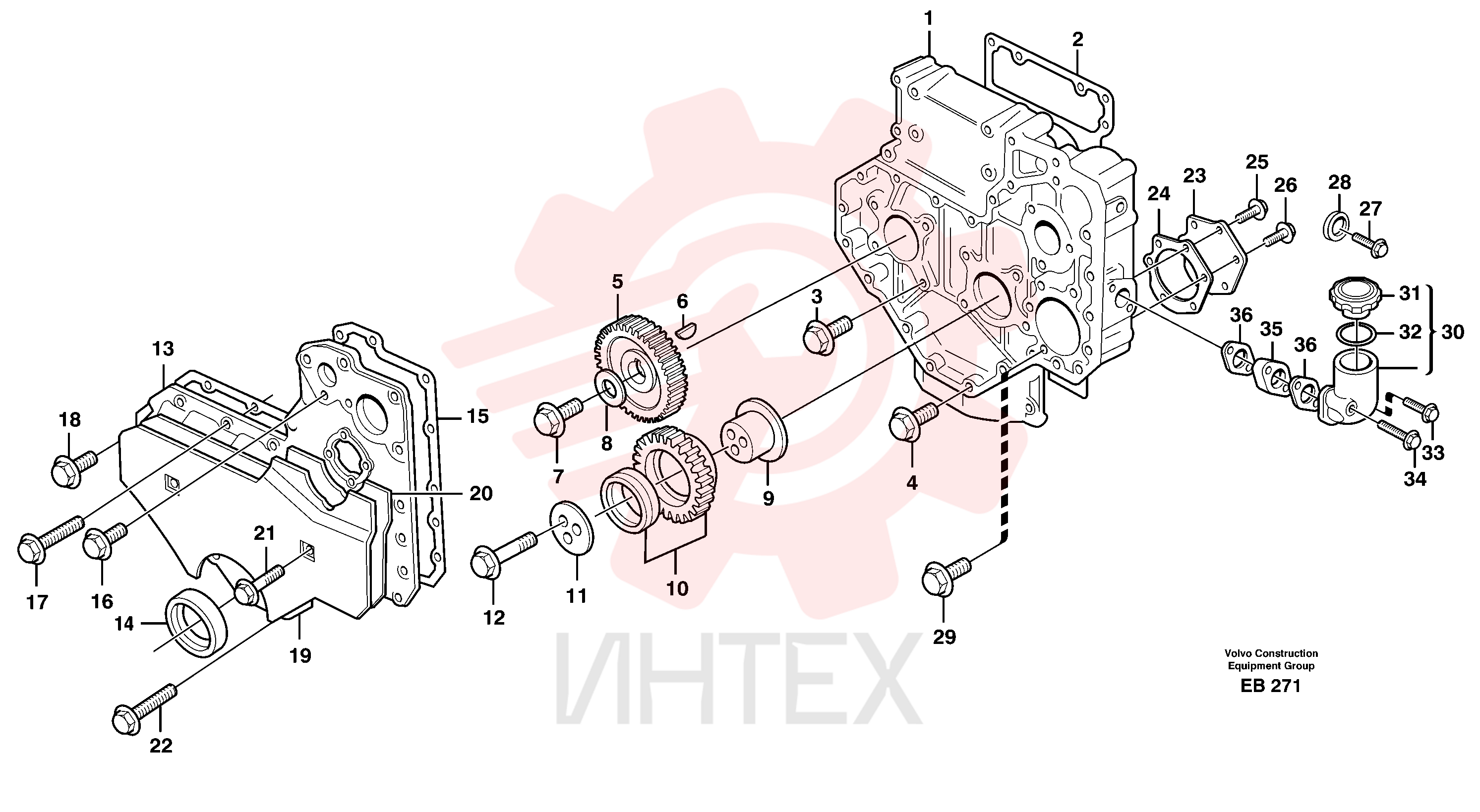 Timing gear casing VOE 15017034