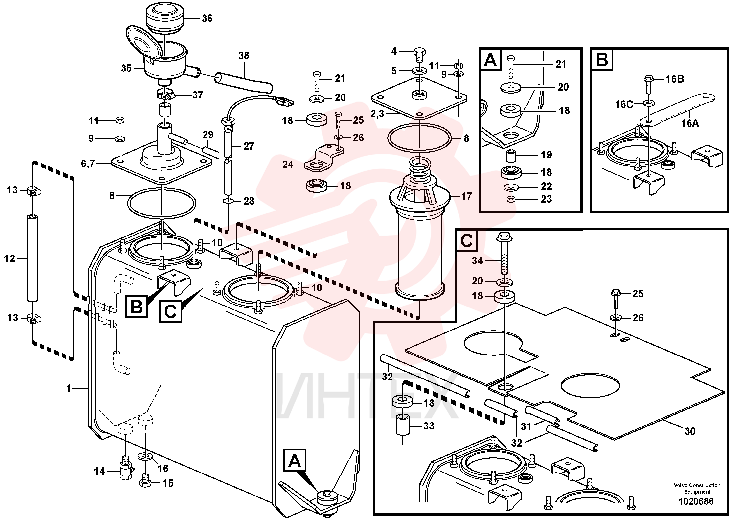 Hydraulic fluid tank