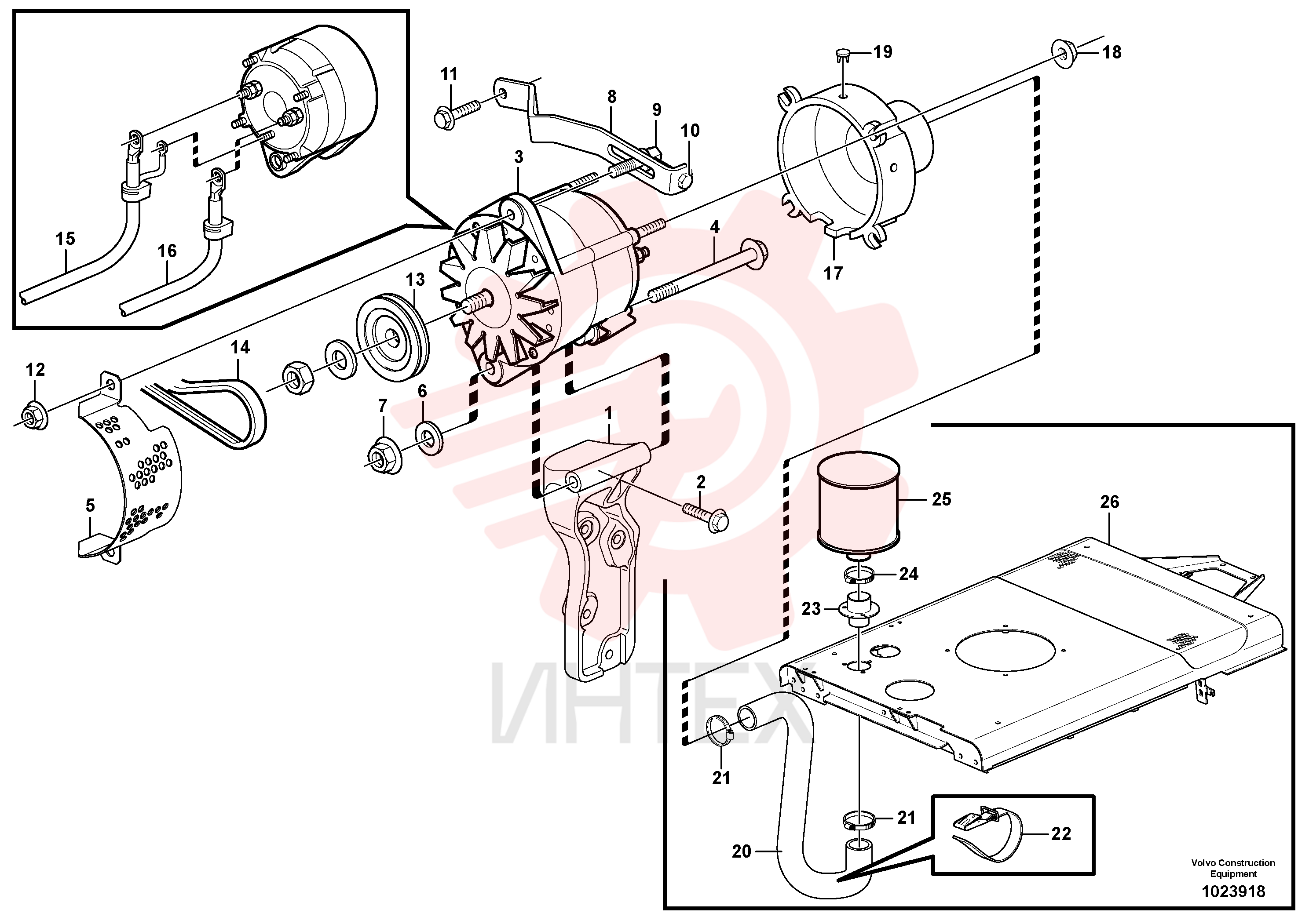 Alternator anchorage
