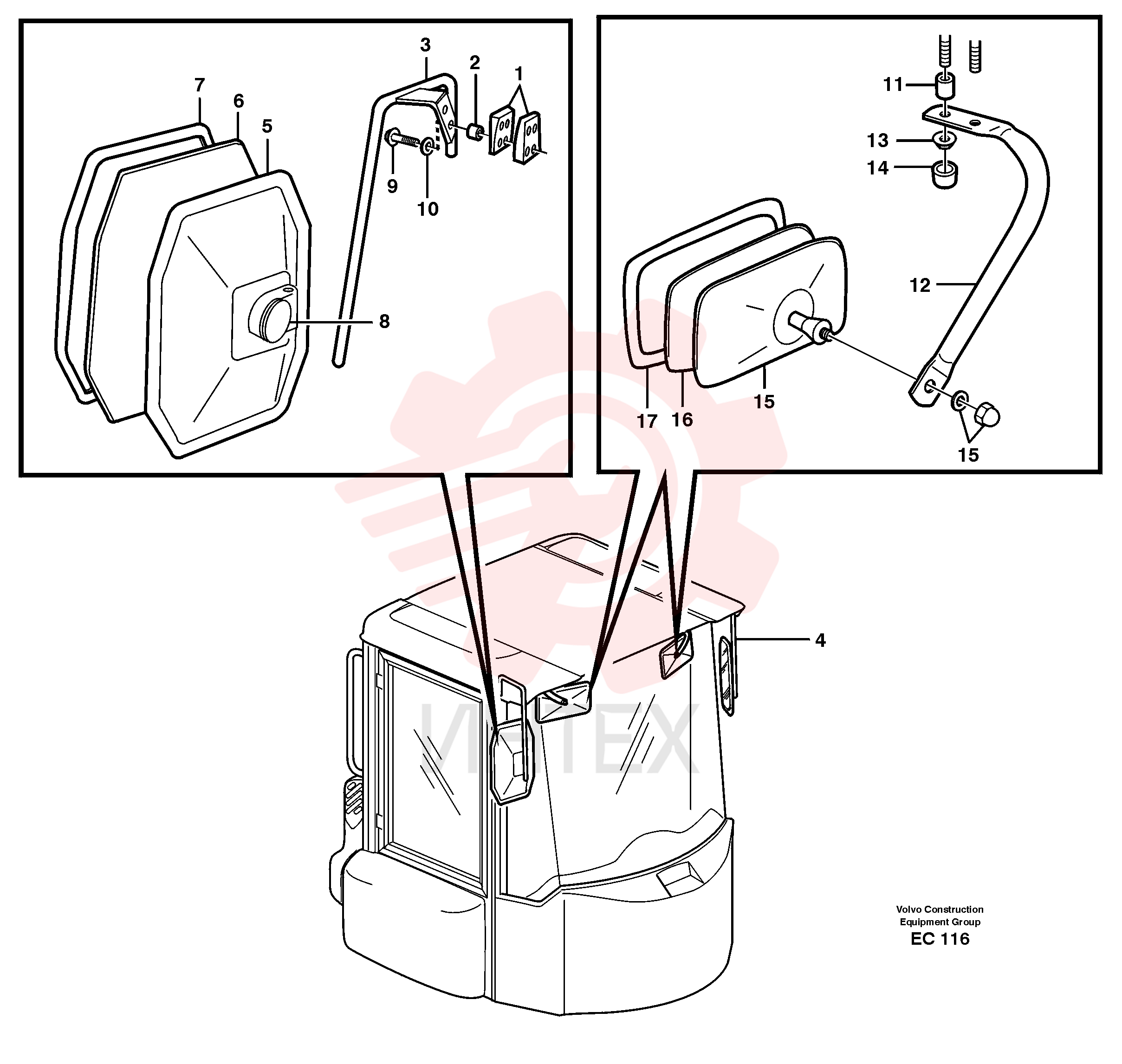 Rear view mirror VOE 11121153