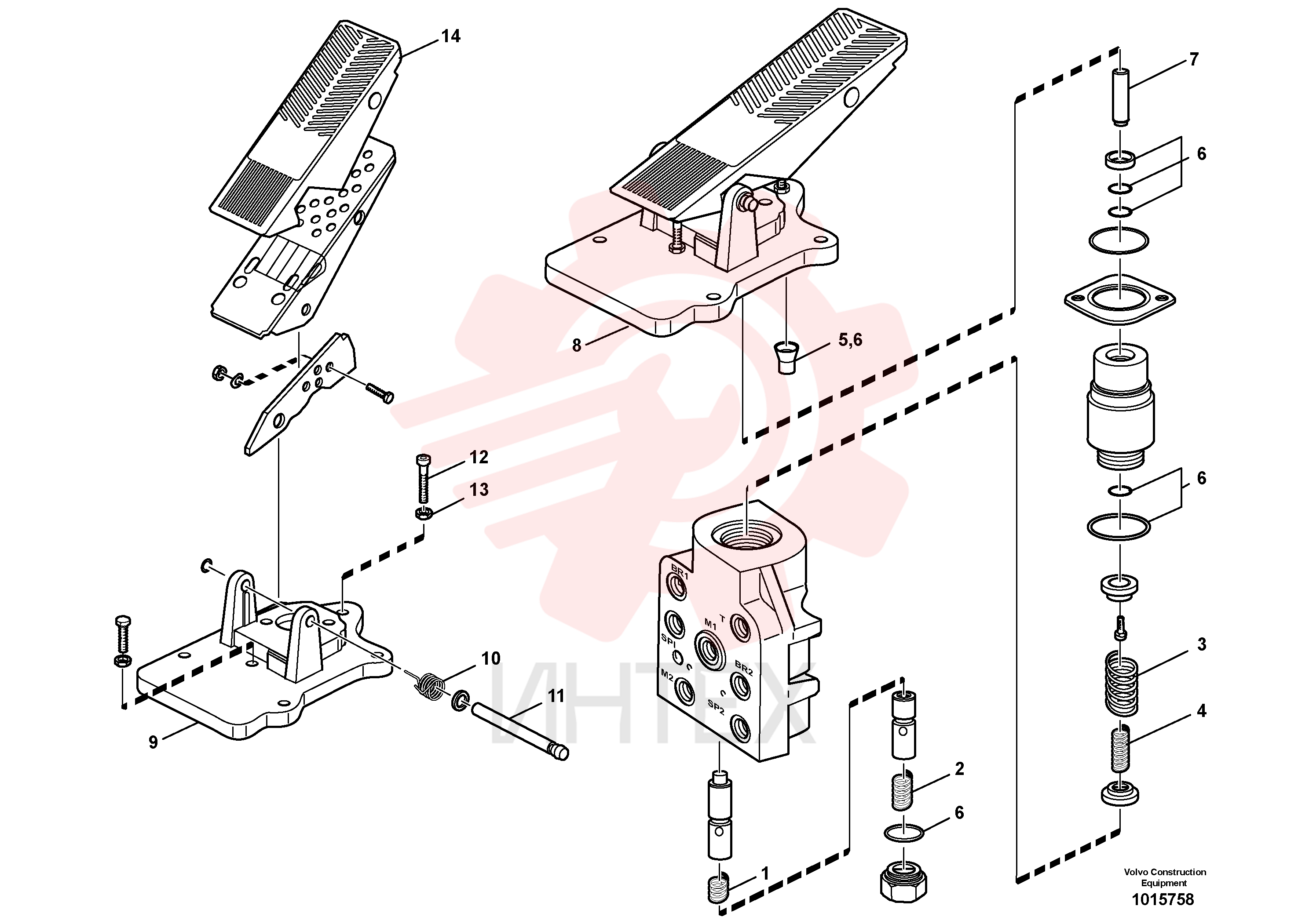 Footbrake valve