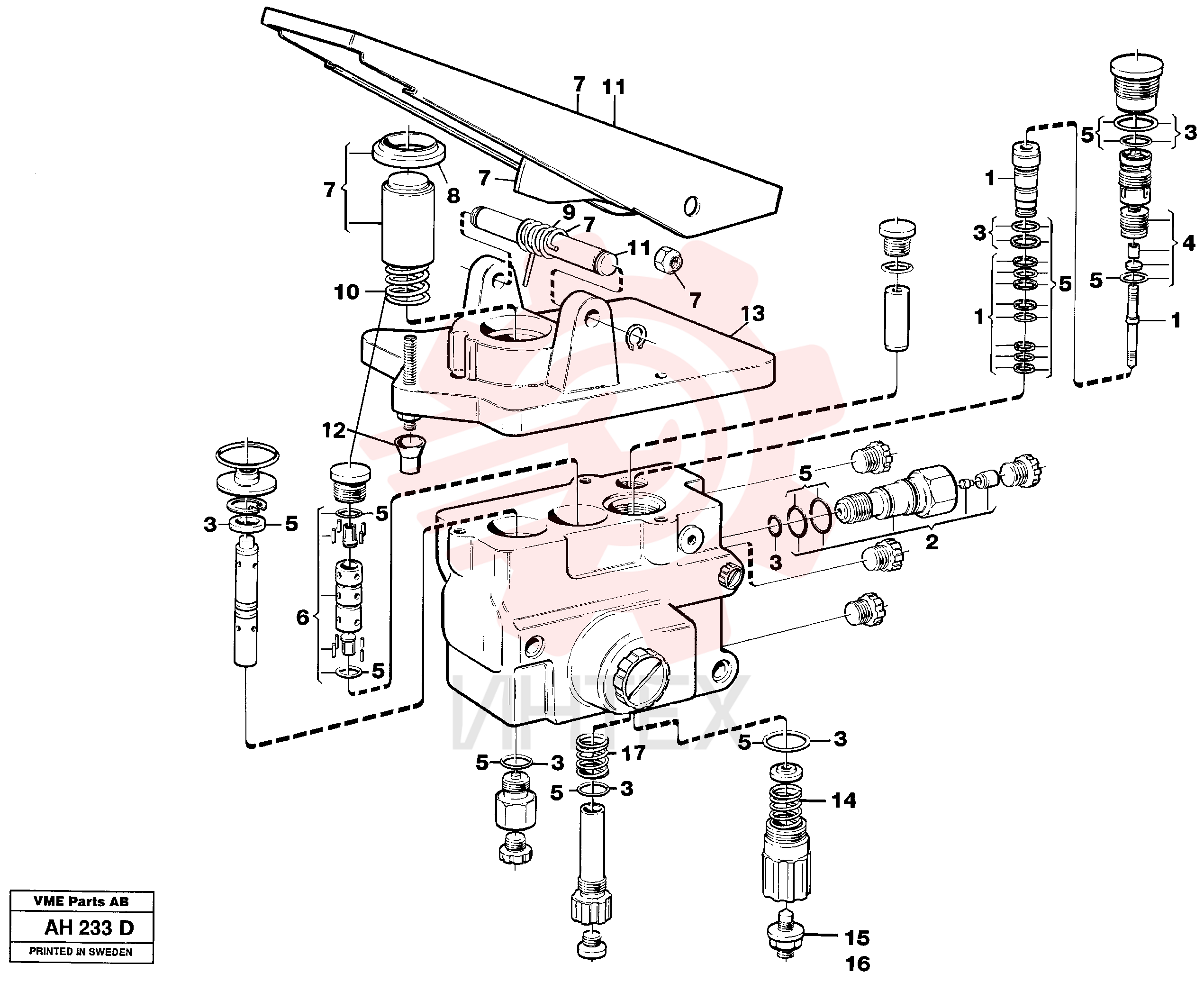 Footbrake valve