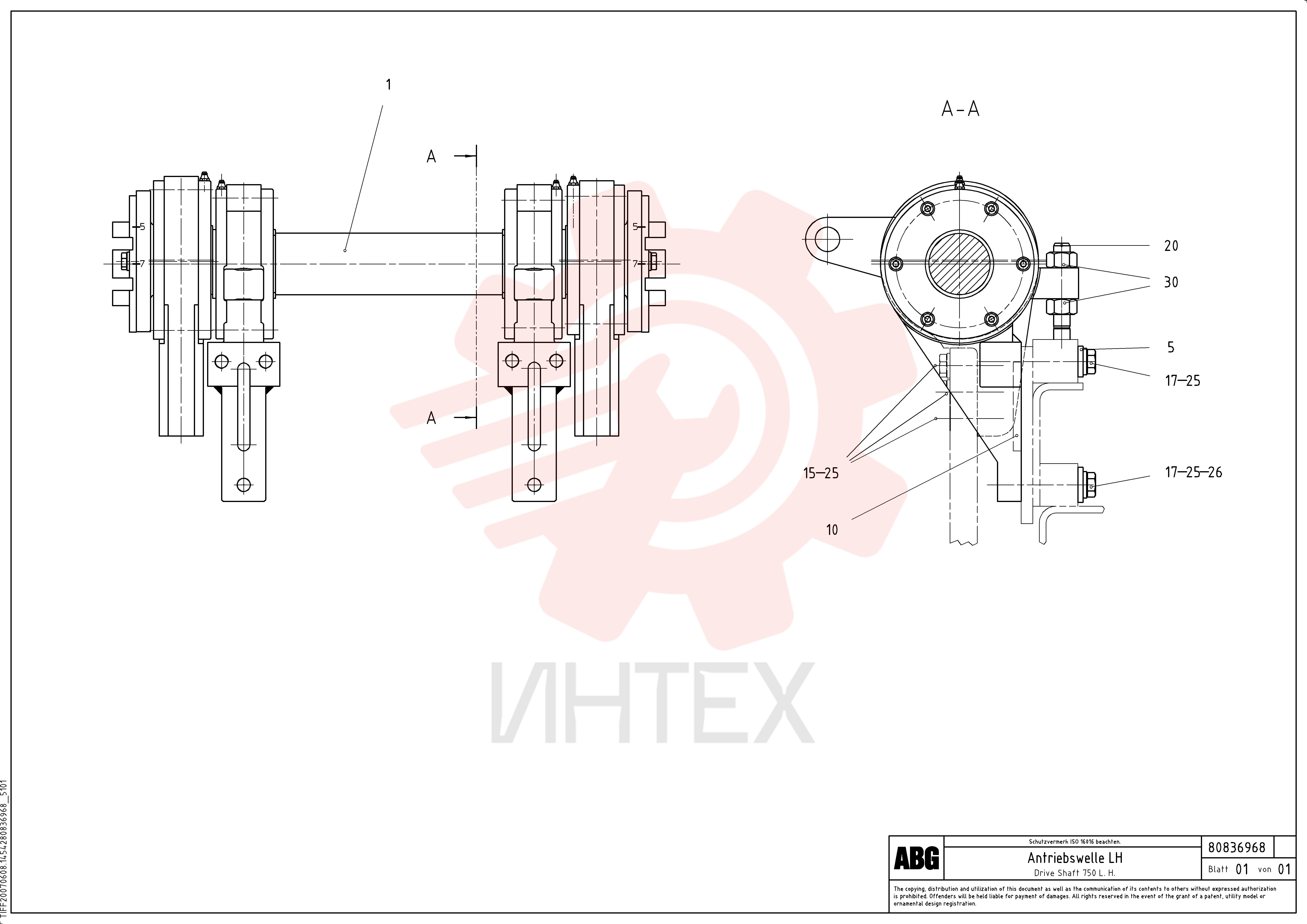 Вал приводной (ведущий) RM 80836992 (2)