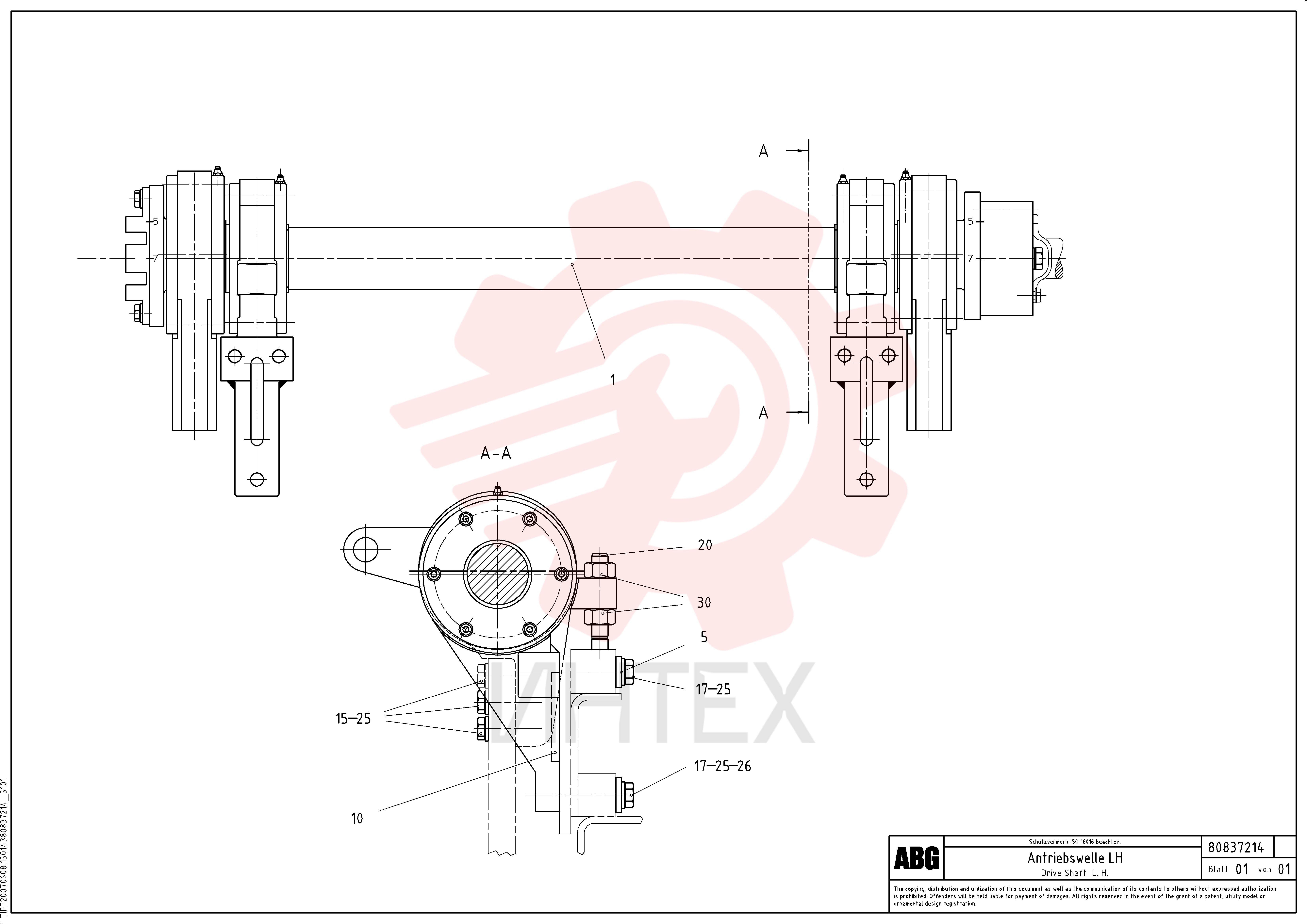 Вал приводной (ведущий) RM 80837206