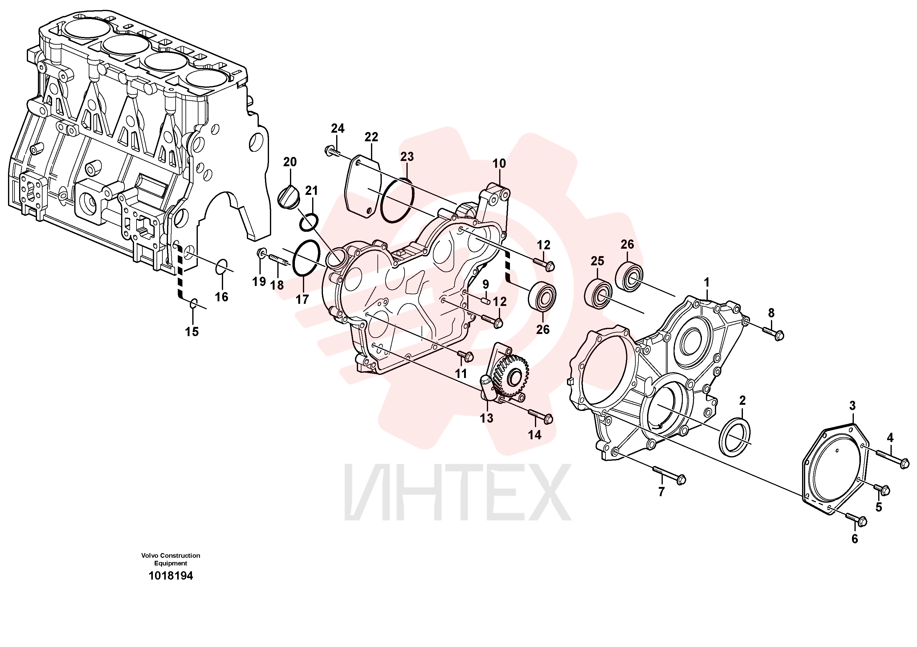 Timing gear casing
