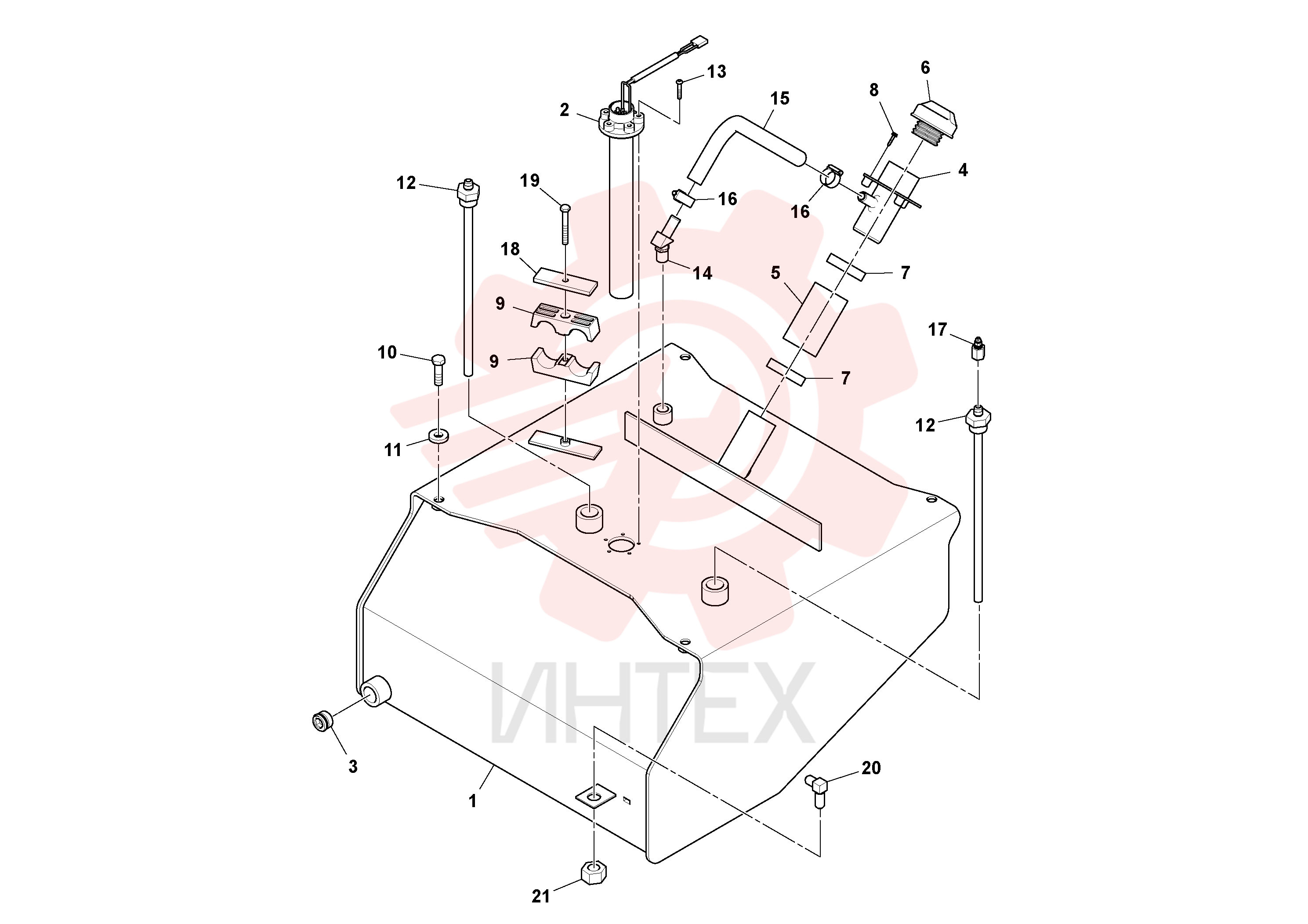 Топливный бак (бензобак) RM43854850 (2)