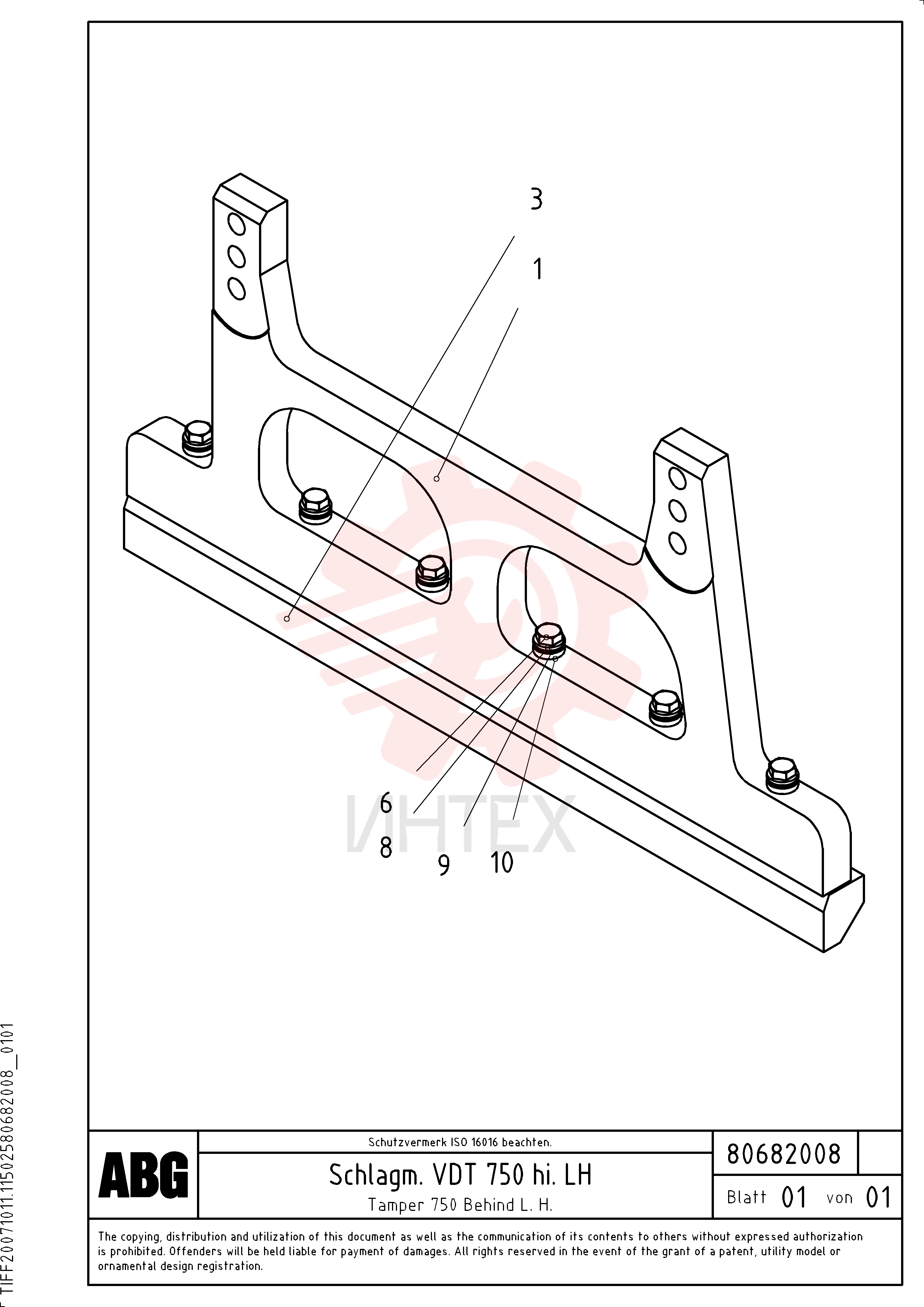 Rear plate RM 80681273