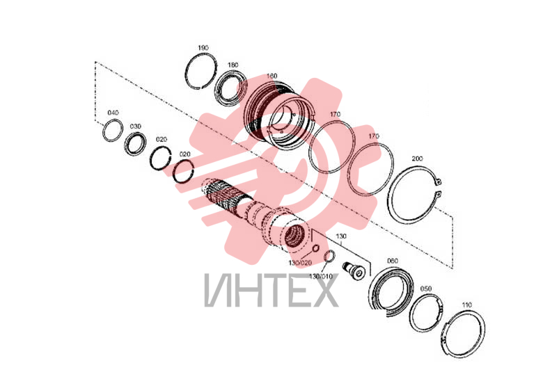 Вал входной с комплектующими 4143.102.002