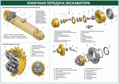 Конечная передача экскаватора