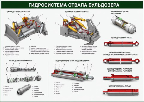 Гидросистема отвала бульдозера